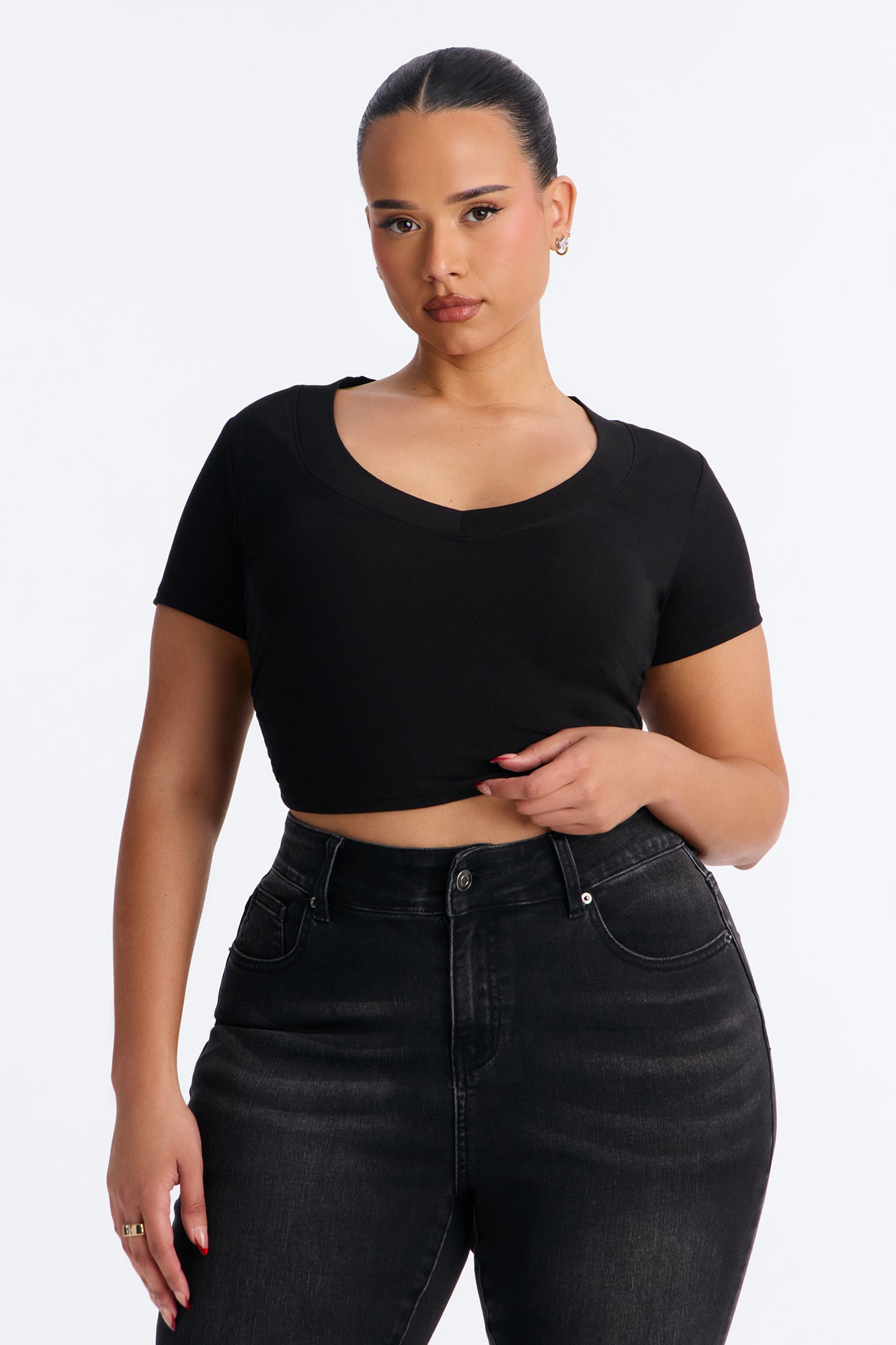 Delaney Short Sleeve Top - Black