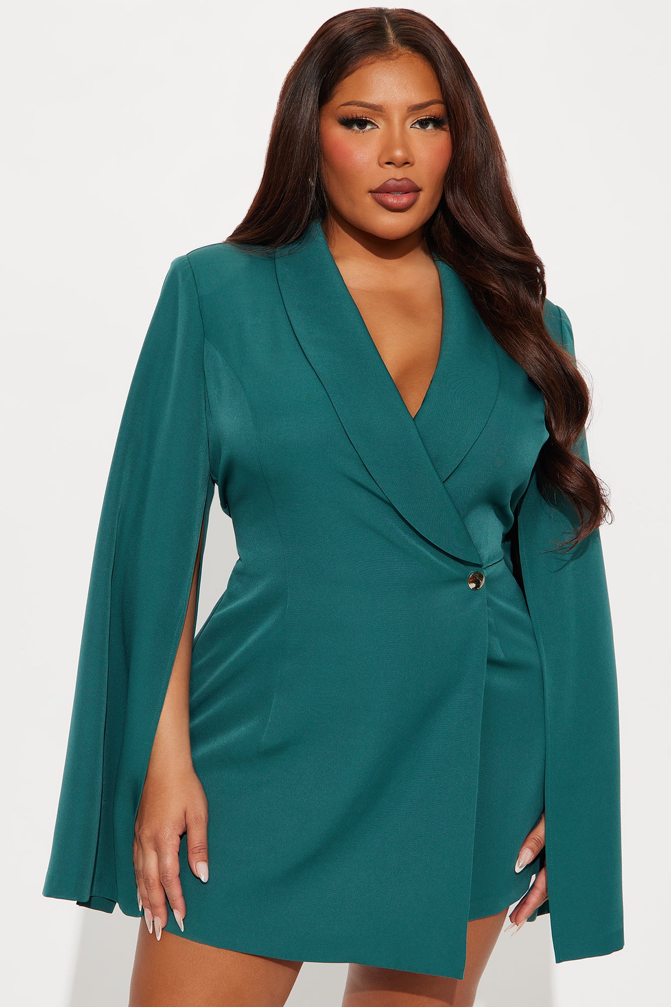 Meeting Goals Blazer Romper - Hunter