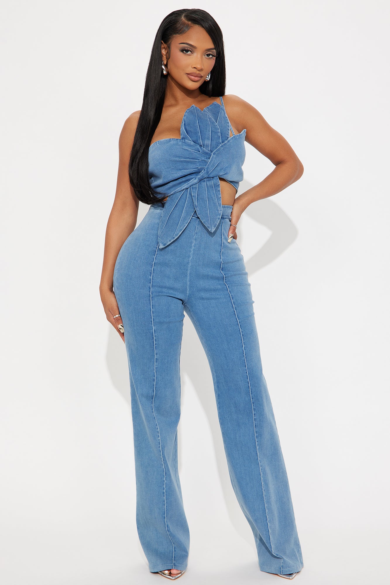 Denise Denim Pant Set - Denim