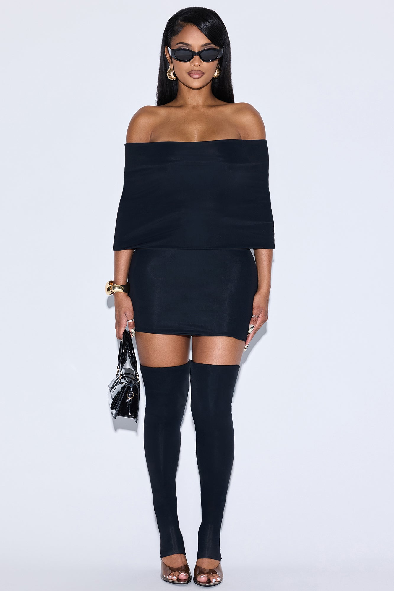 Jassy Double Lined 2 Piece Dress - Black