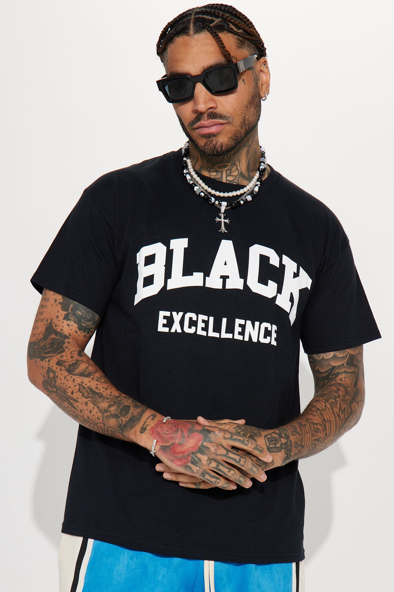 Black Excellence Varsity Short Sleeve Tee - Black