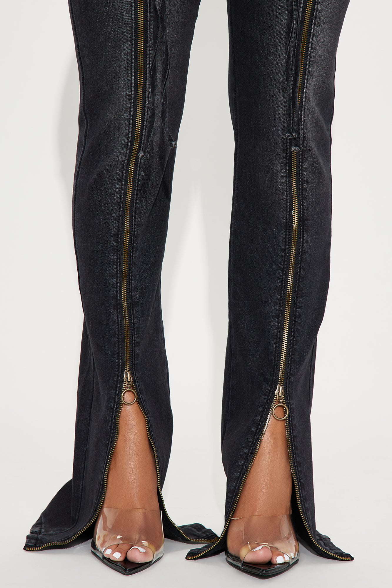 Not So Basic Stretch Zipper Jumpsuit - Black Wash