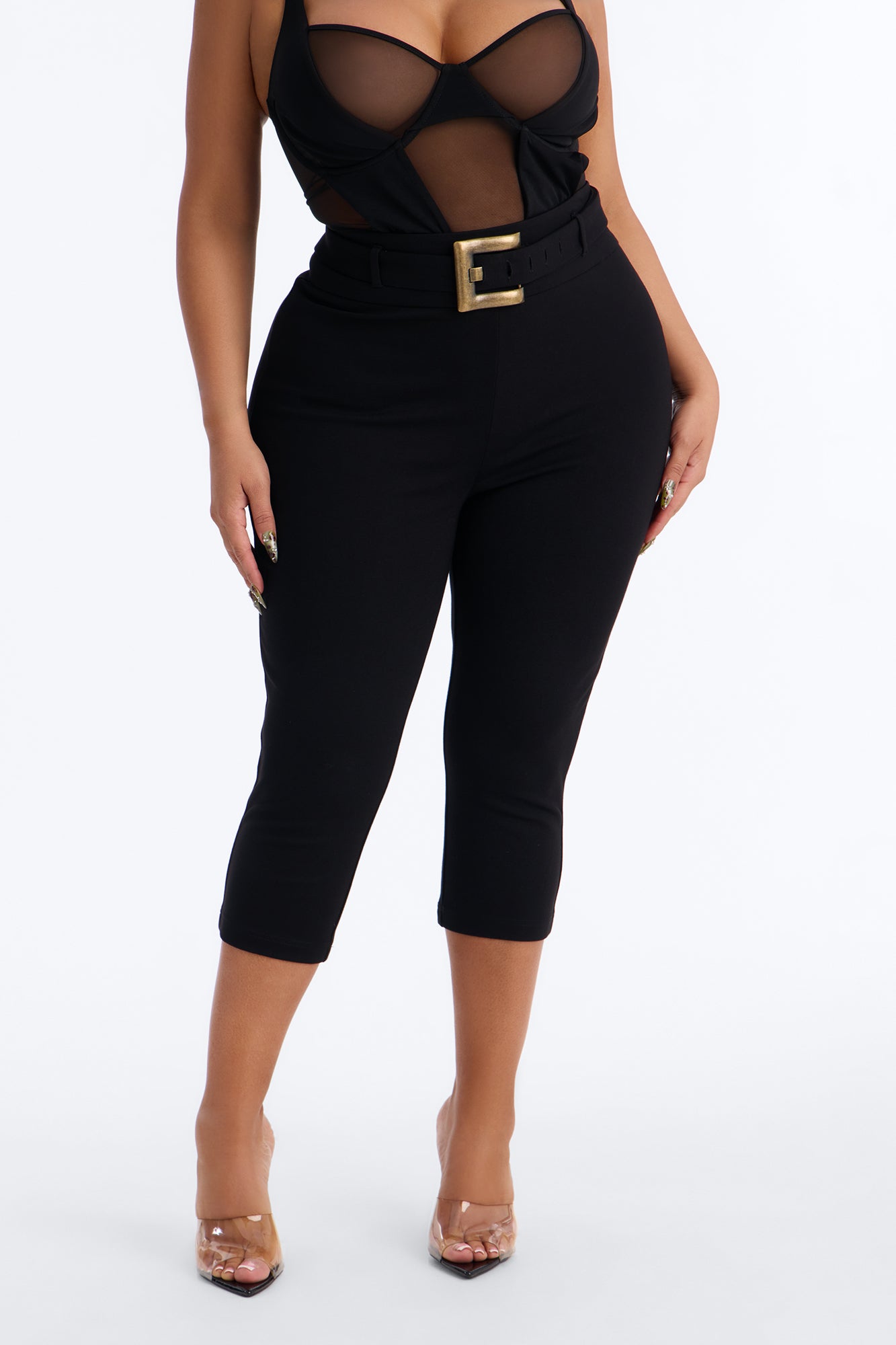 Kailany High Rise Capri Skinny Pant - Black