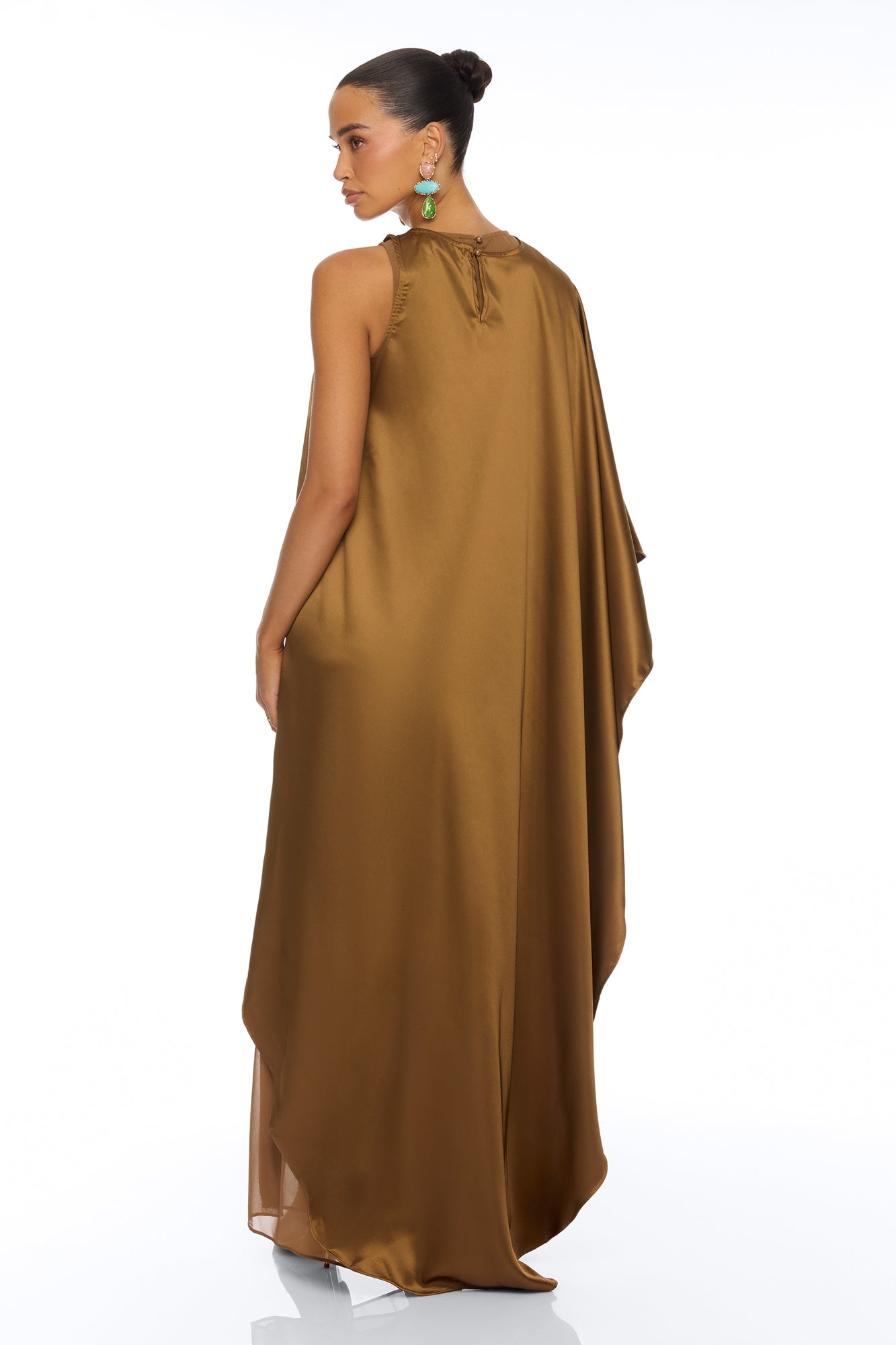 Cosmia Satin Maxi Dress - Mocha