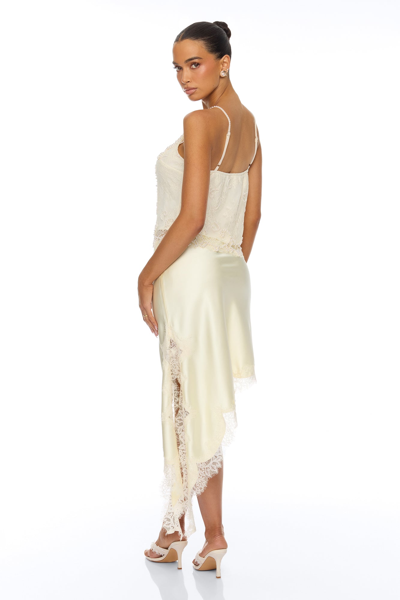 Stephanie Pearl Lace Top - Cream