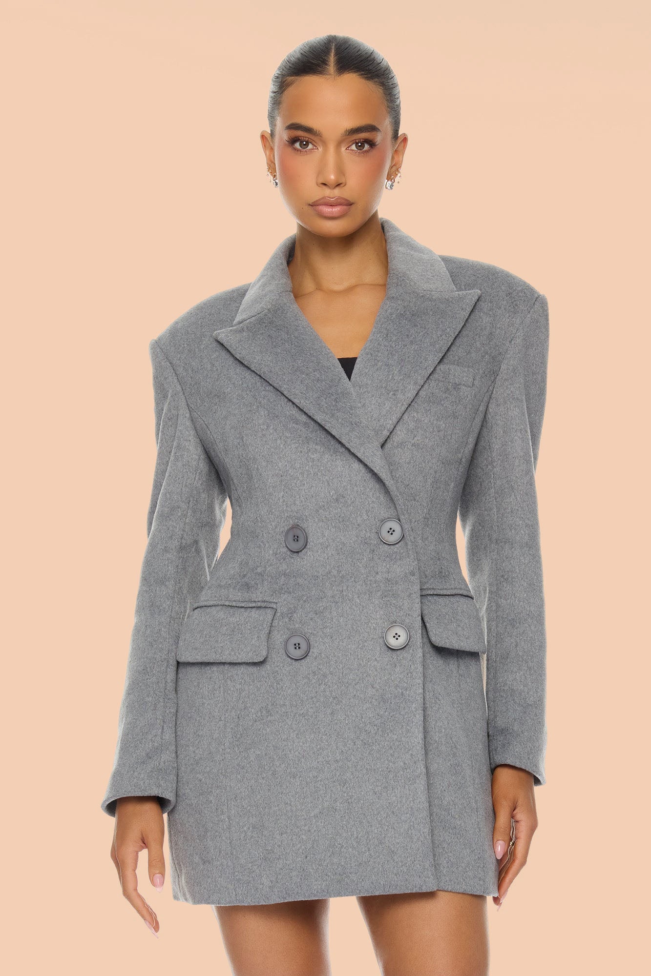 Power Moves Wool Blazer - Heather Grey