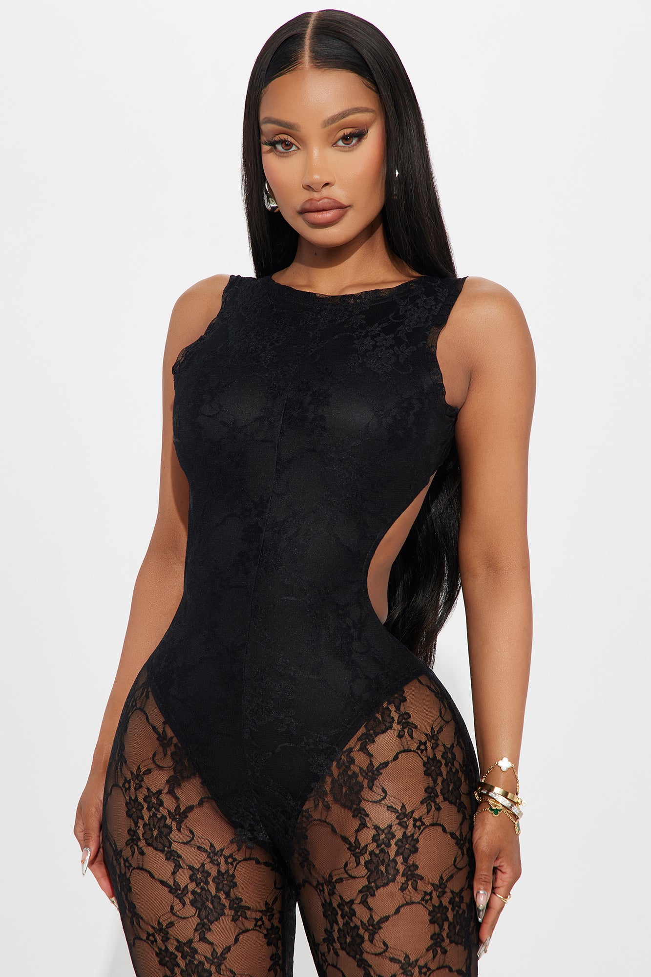 Make It To Forever Lace Jumpsuit - Black