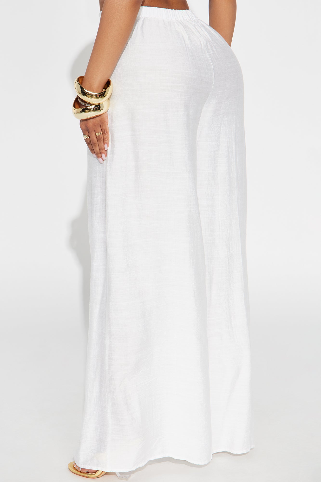 In My Happy Place Wide Leg Linen Pant - White