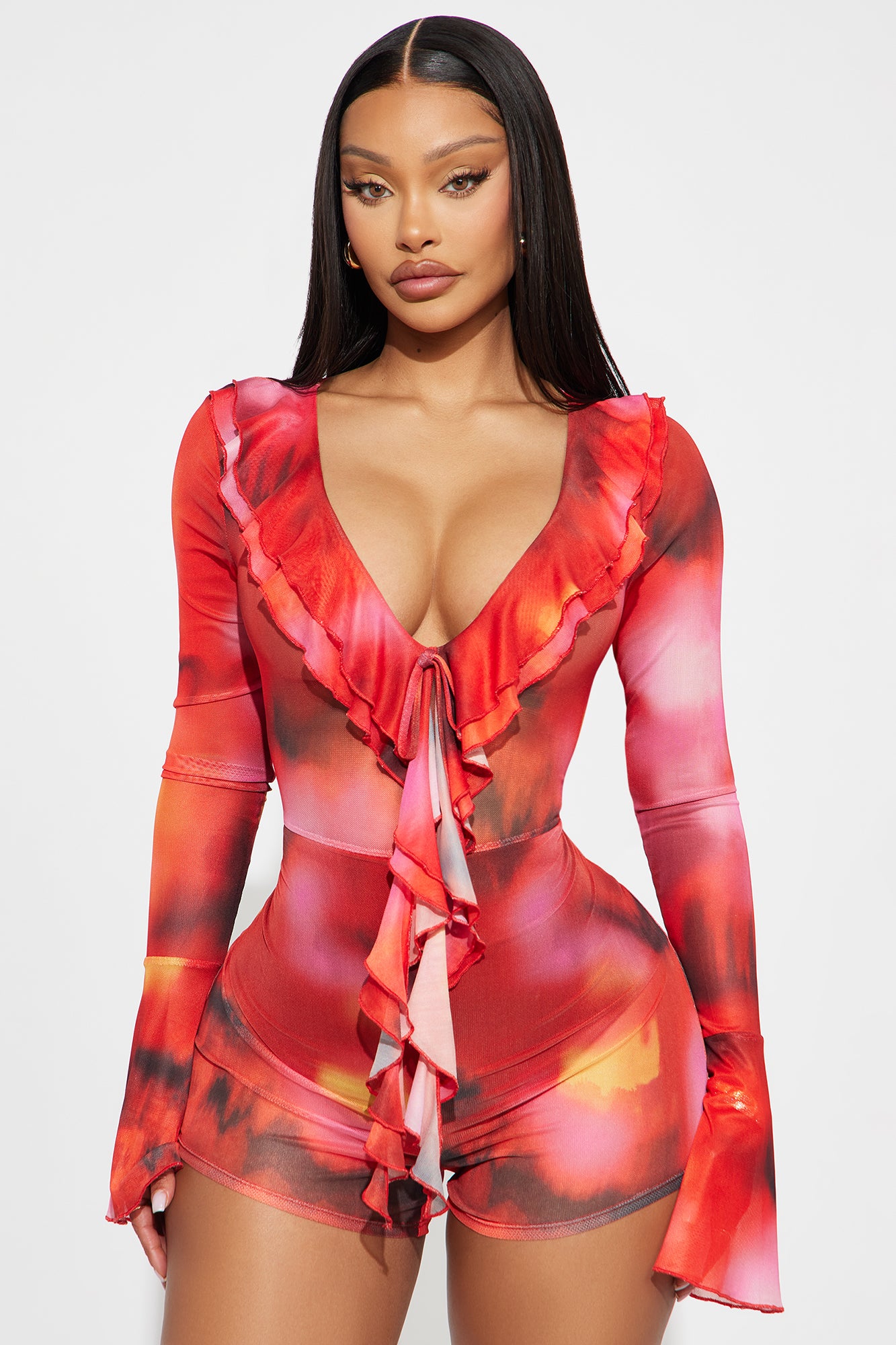 Call Me Senorita Romper - Red/combo