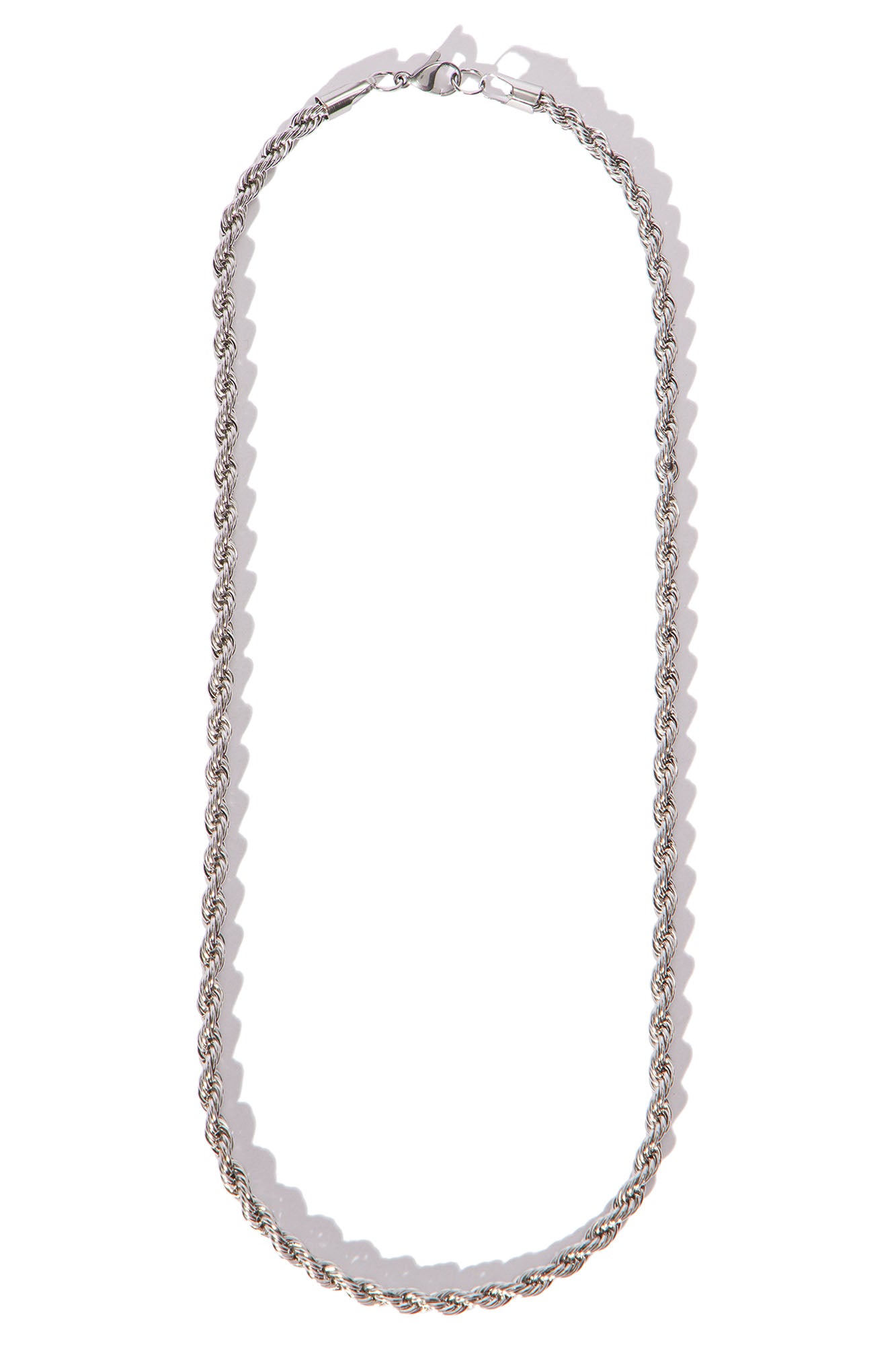 5mm Rope Chain Necklace - Silver