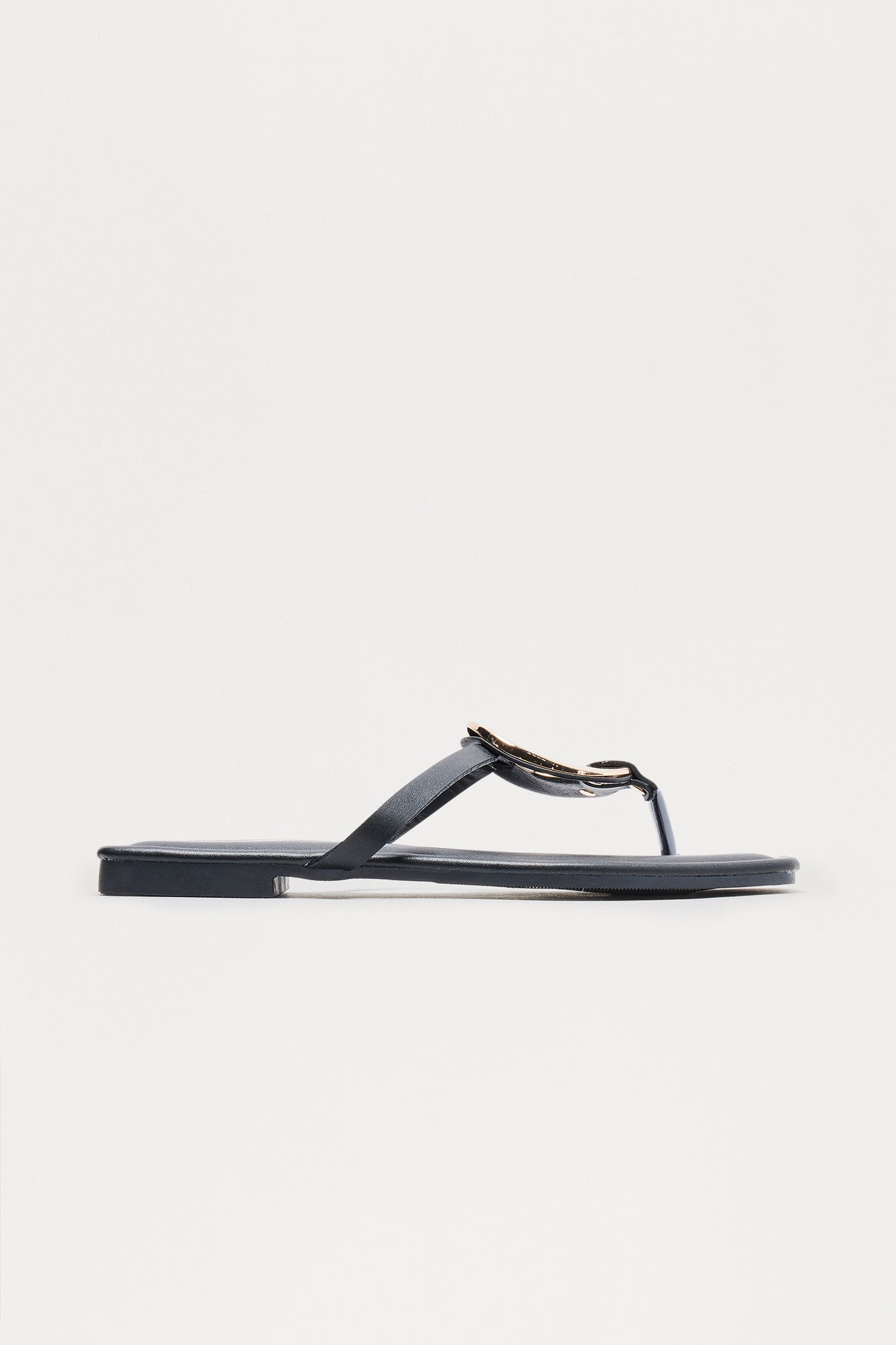 Sea Salt Hardware Flip Flops - Black