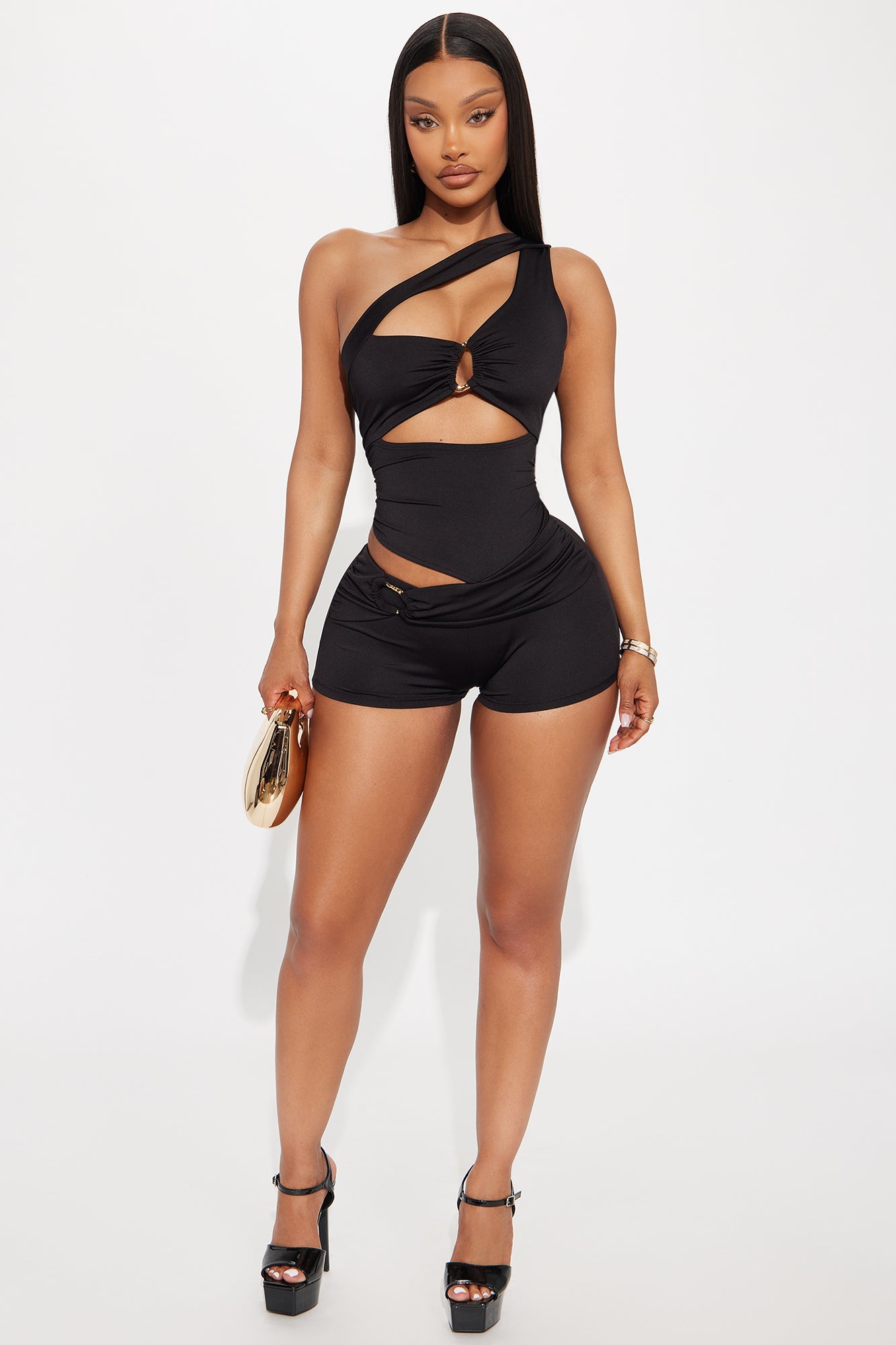 Lara Cut Out Romper - Black