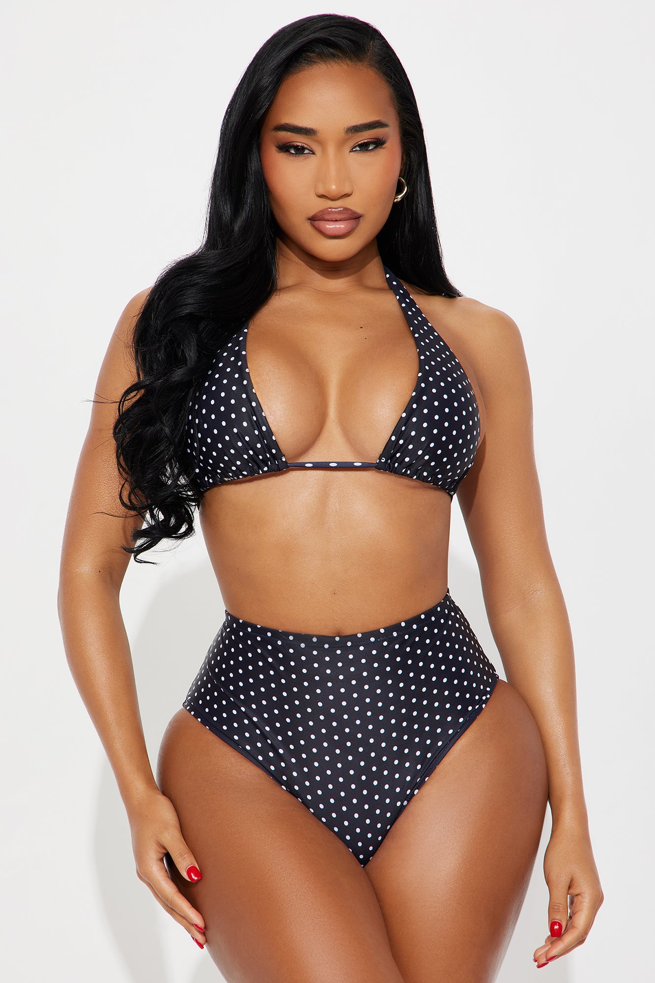 Honolulu Halter High Waist 2 Piece Bikini - Black/combo