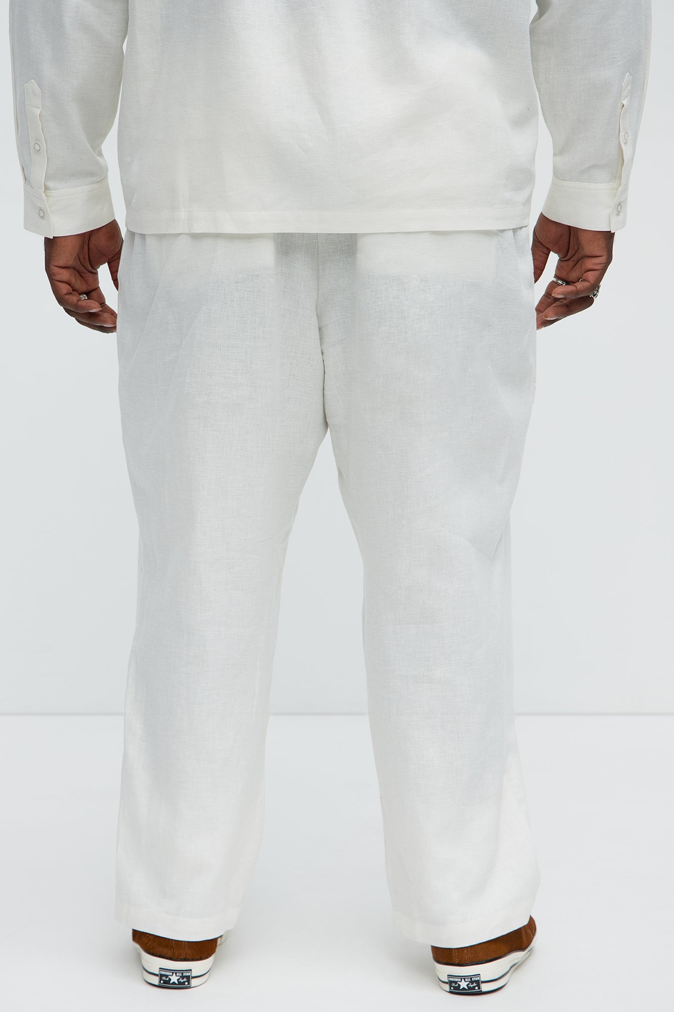Bahamas Straight Linen Pants - White