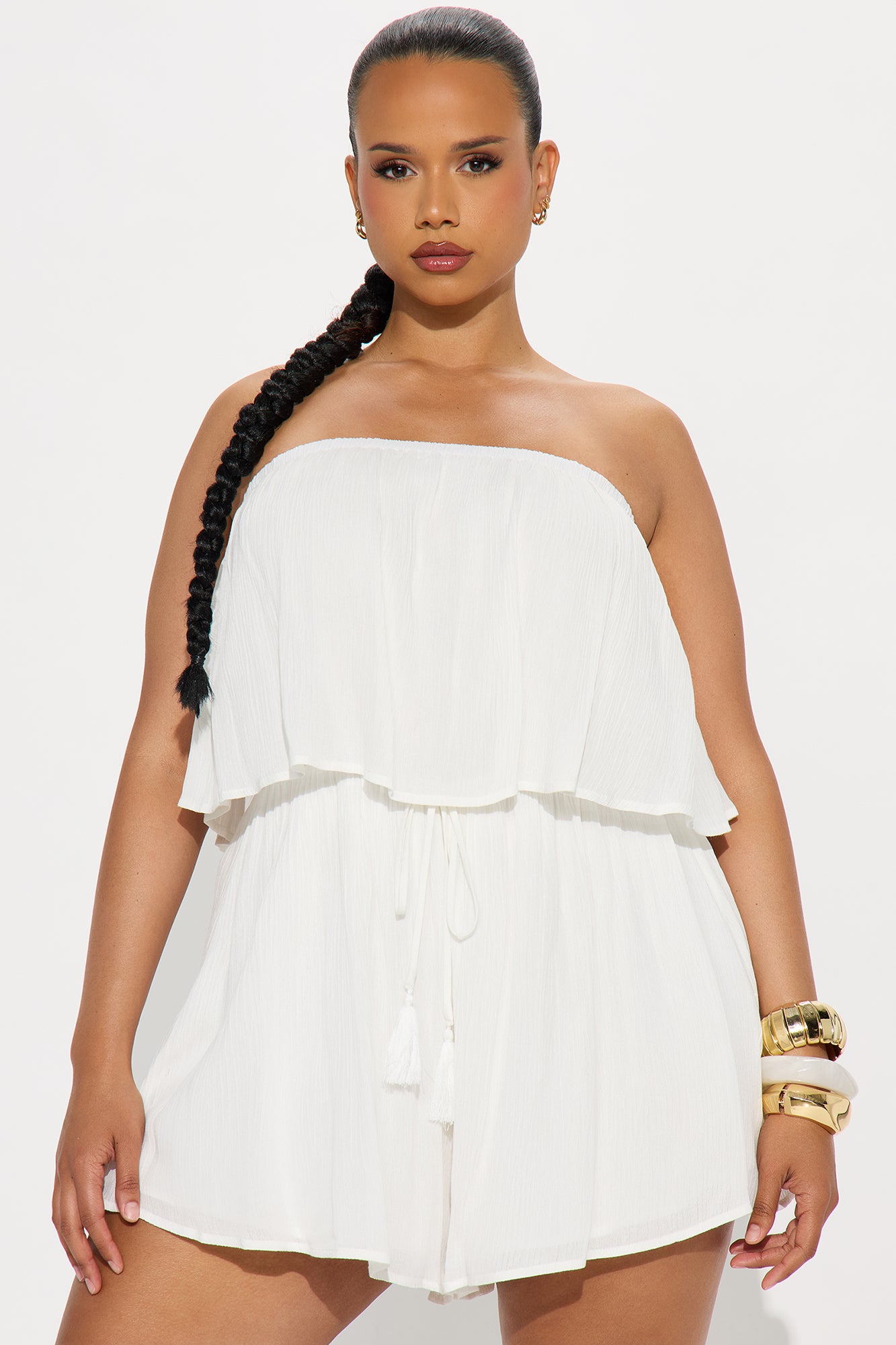 Rosalinda Strapless Romper - White
