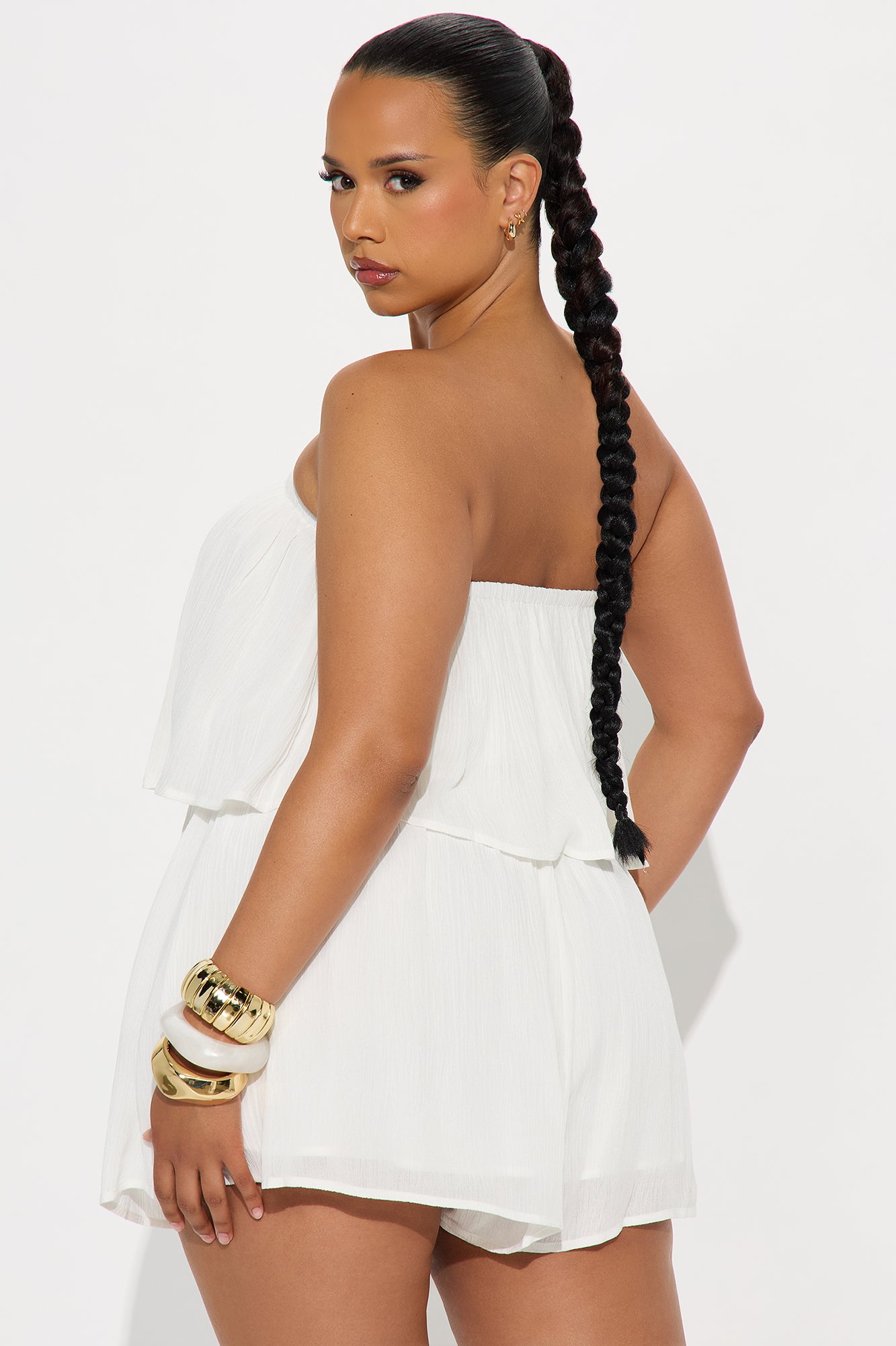 Rosalinda Strapless Romper - White