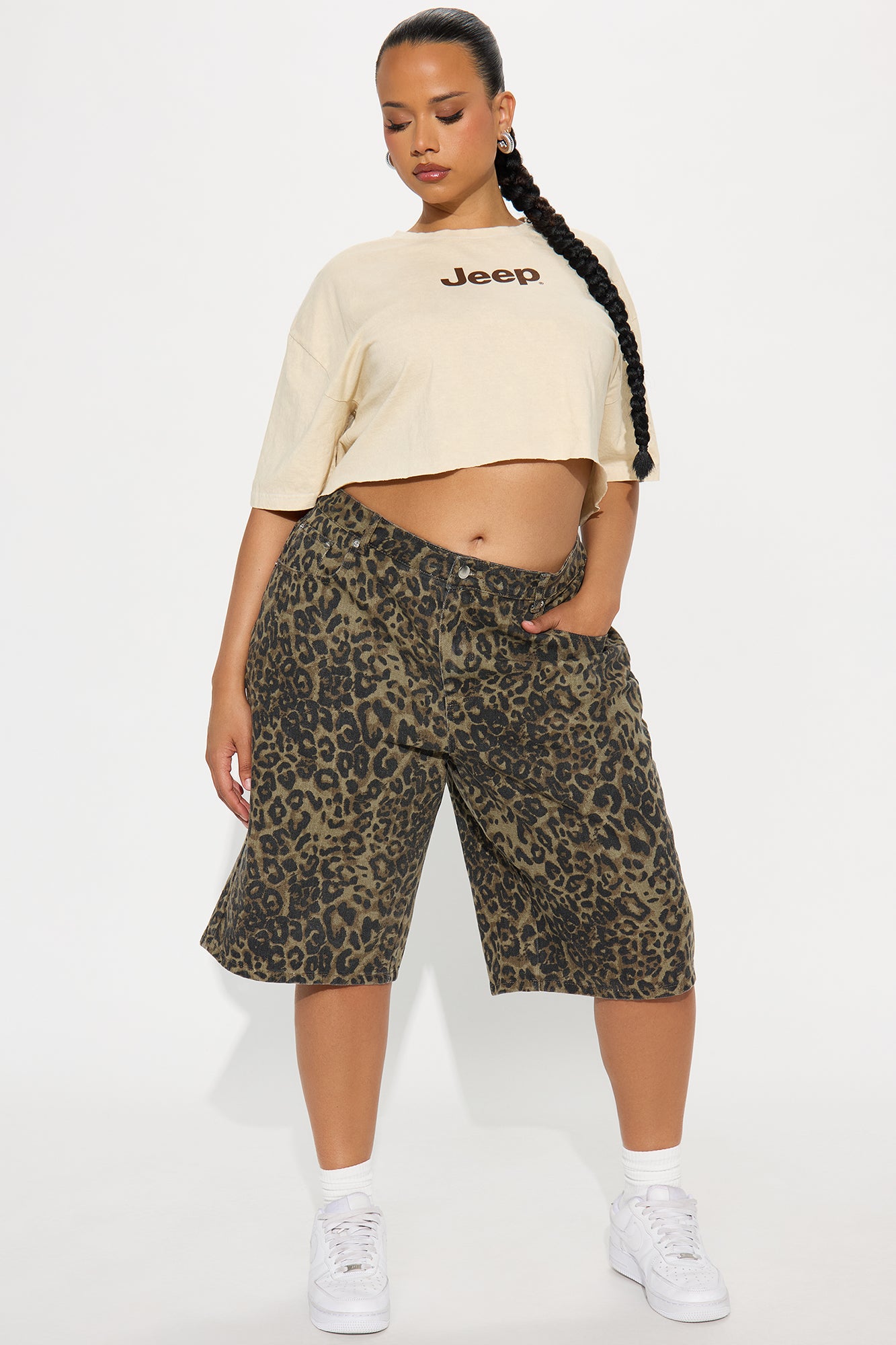 Jeep Legends Crop Tee - Natural