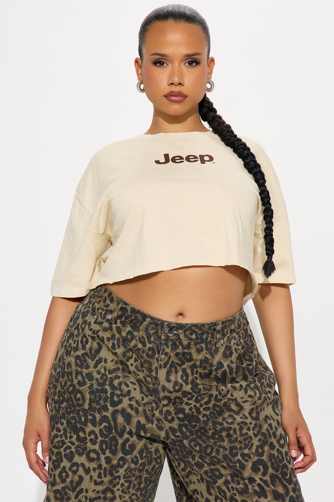 Jeep Legends Crop Tee - Natural