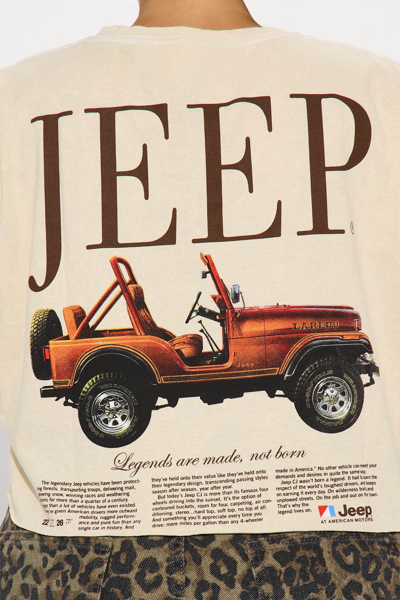 Jeep Legends Crop Tee - Natural