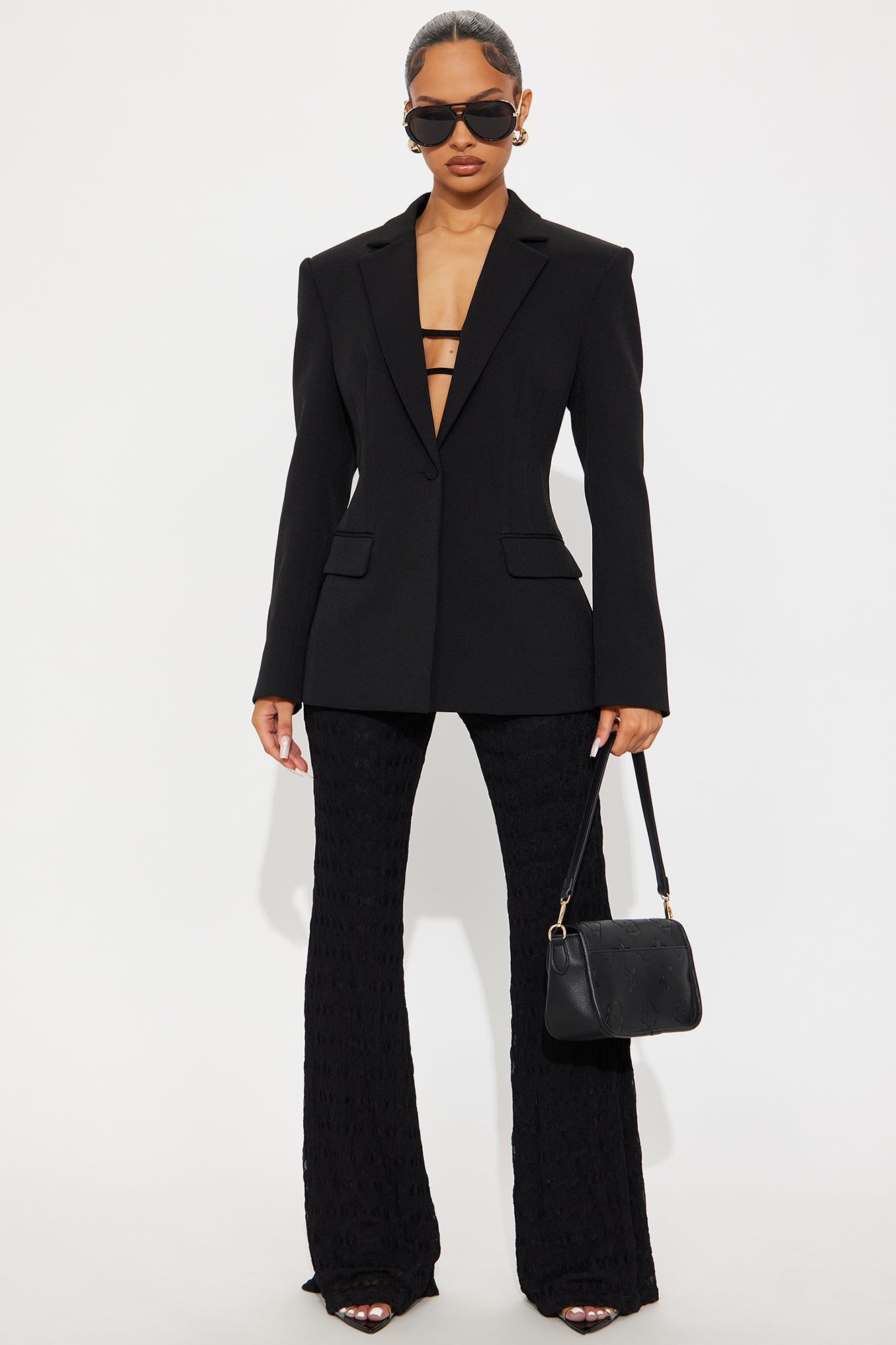 Hailey Hourglass Fitted Blazer - Black