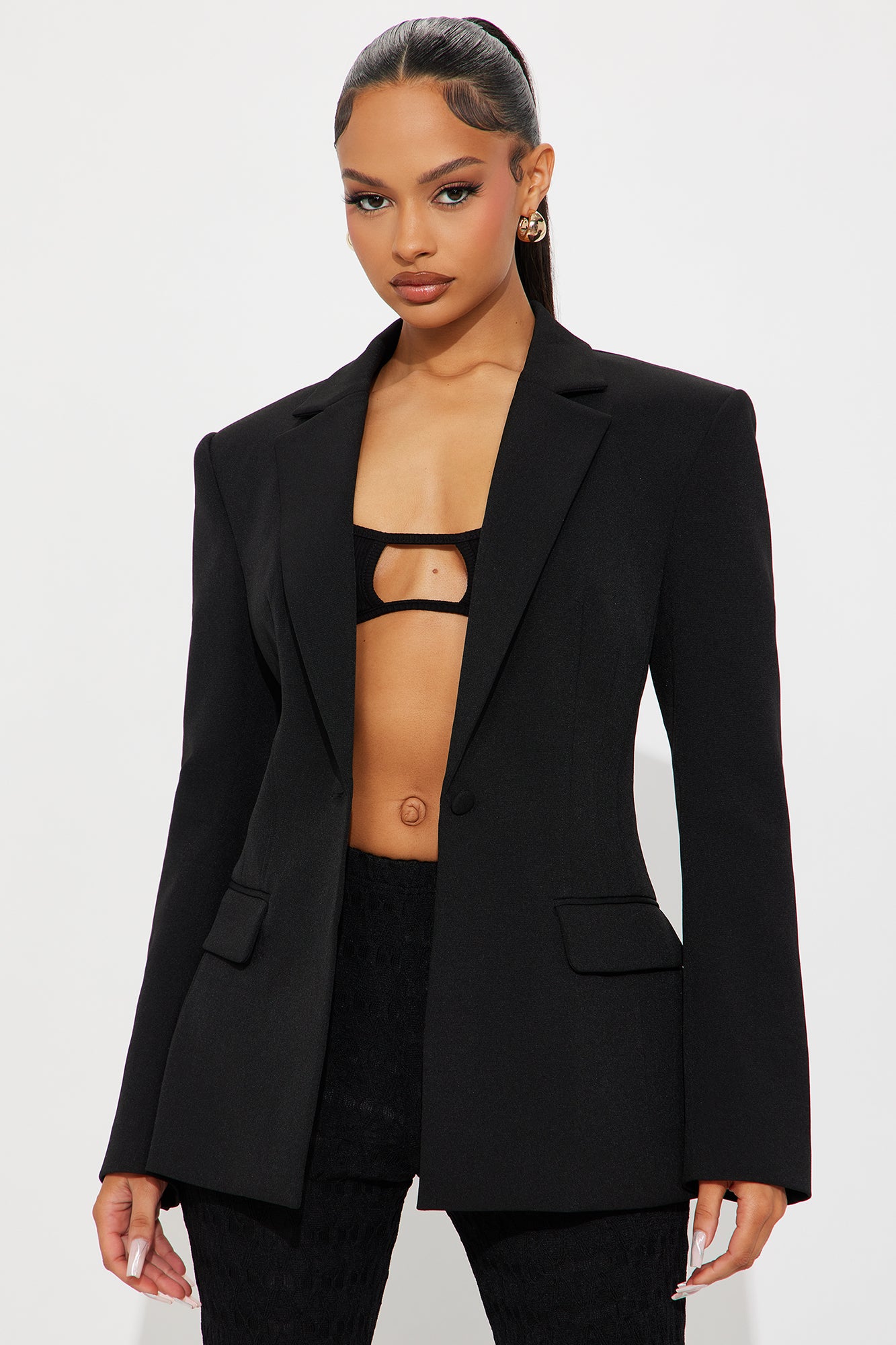 Hailey Hourglass Fitted Blazer - Black