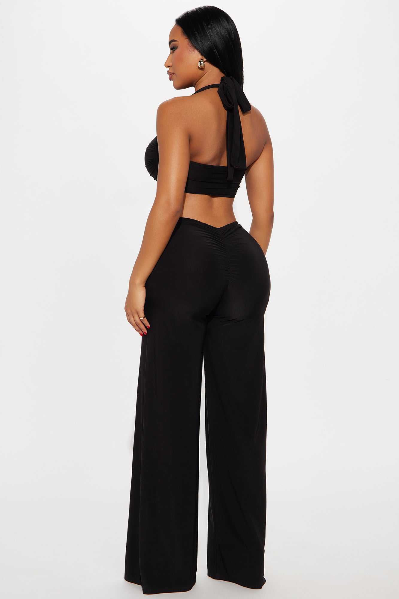 Paloma Cut Out Halter Jumpsuit - Black