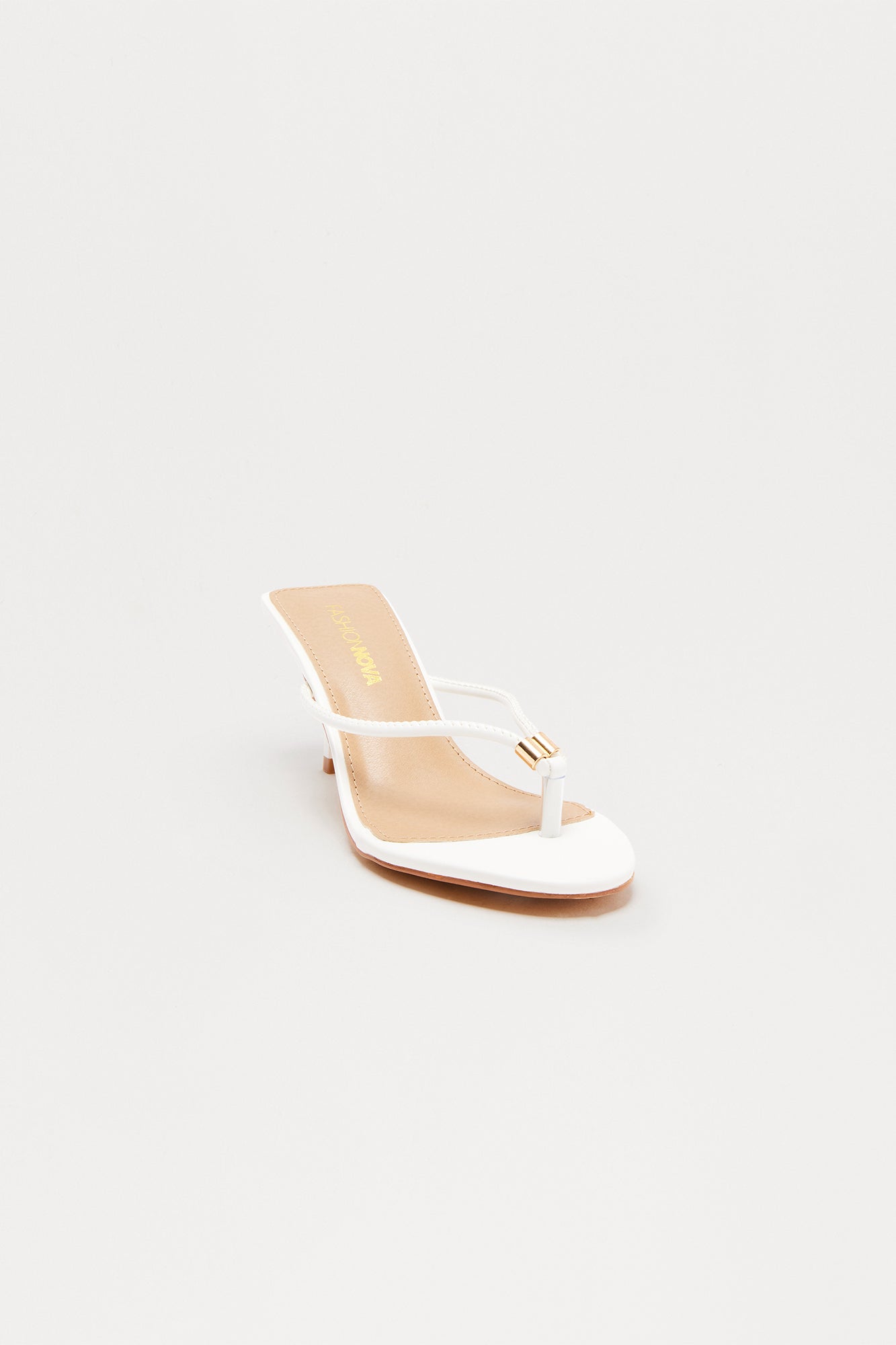 Capri Faux Leather Thong Mules - White