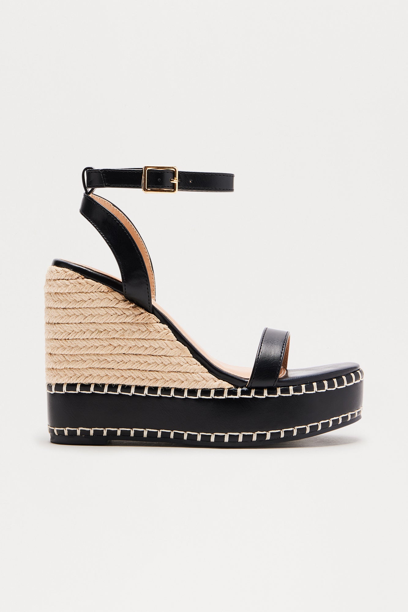 Nantucket Jute Platform Wedges - Black