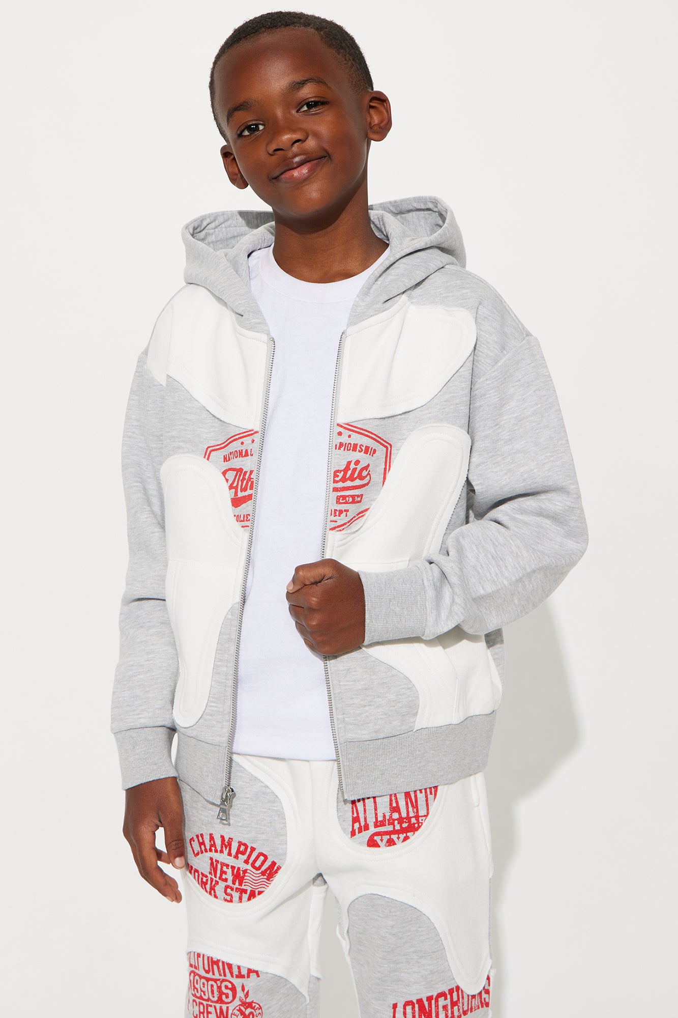 Mini Tyson Champion Oversized Zip Hoodie - Heather/Combo