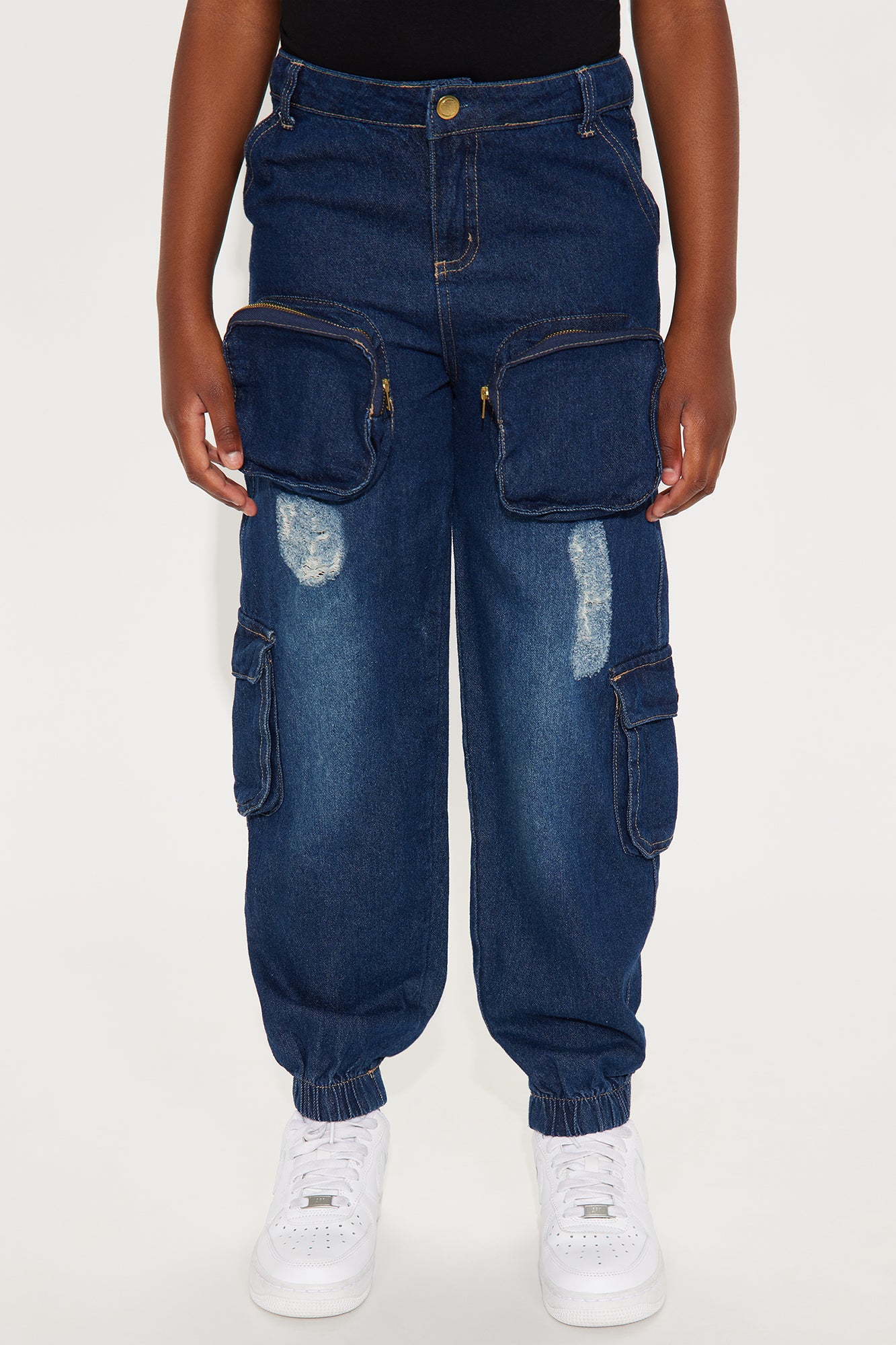 Mini Laura Cargo Jogger Jean - Dark Wash