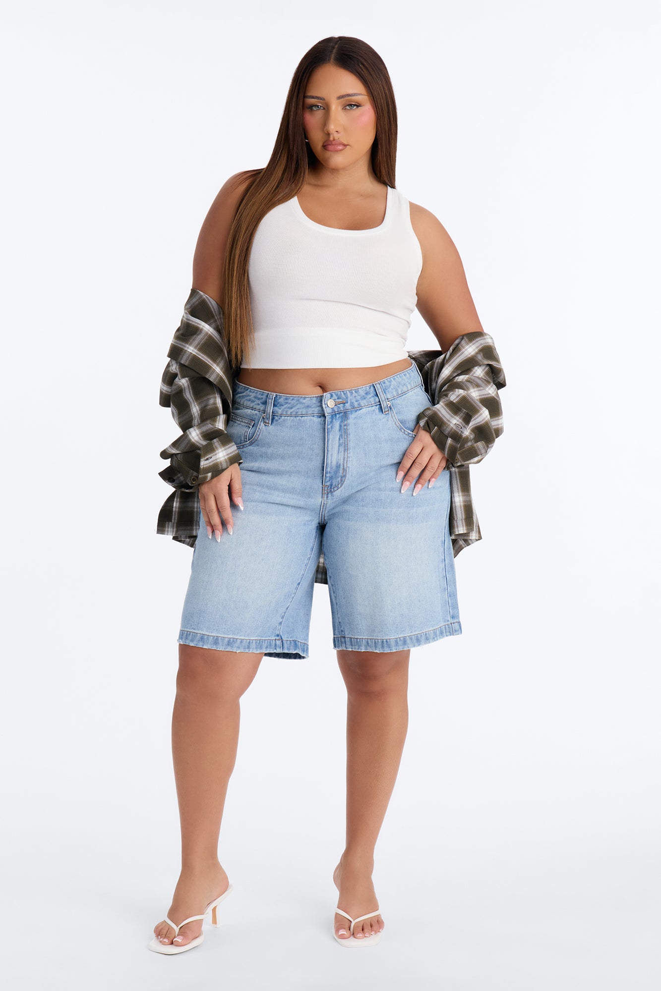 In Sequence Super Soft Denim Jorts - Light Wash