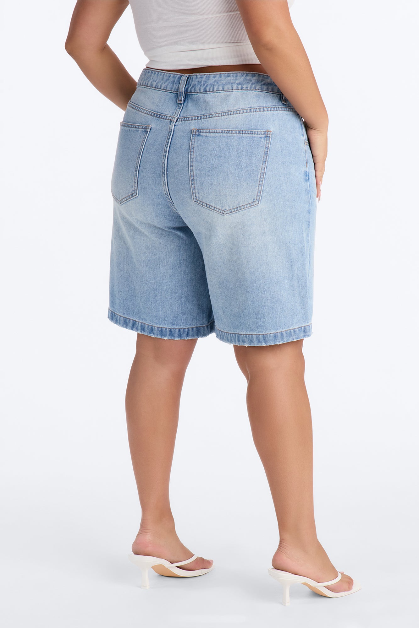 In Sequence Super Soft Denim Jorts - Light Wash