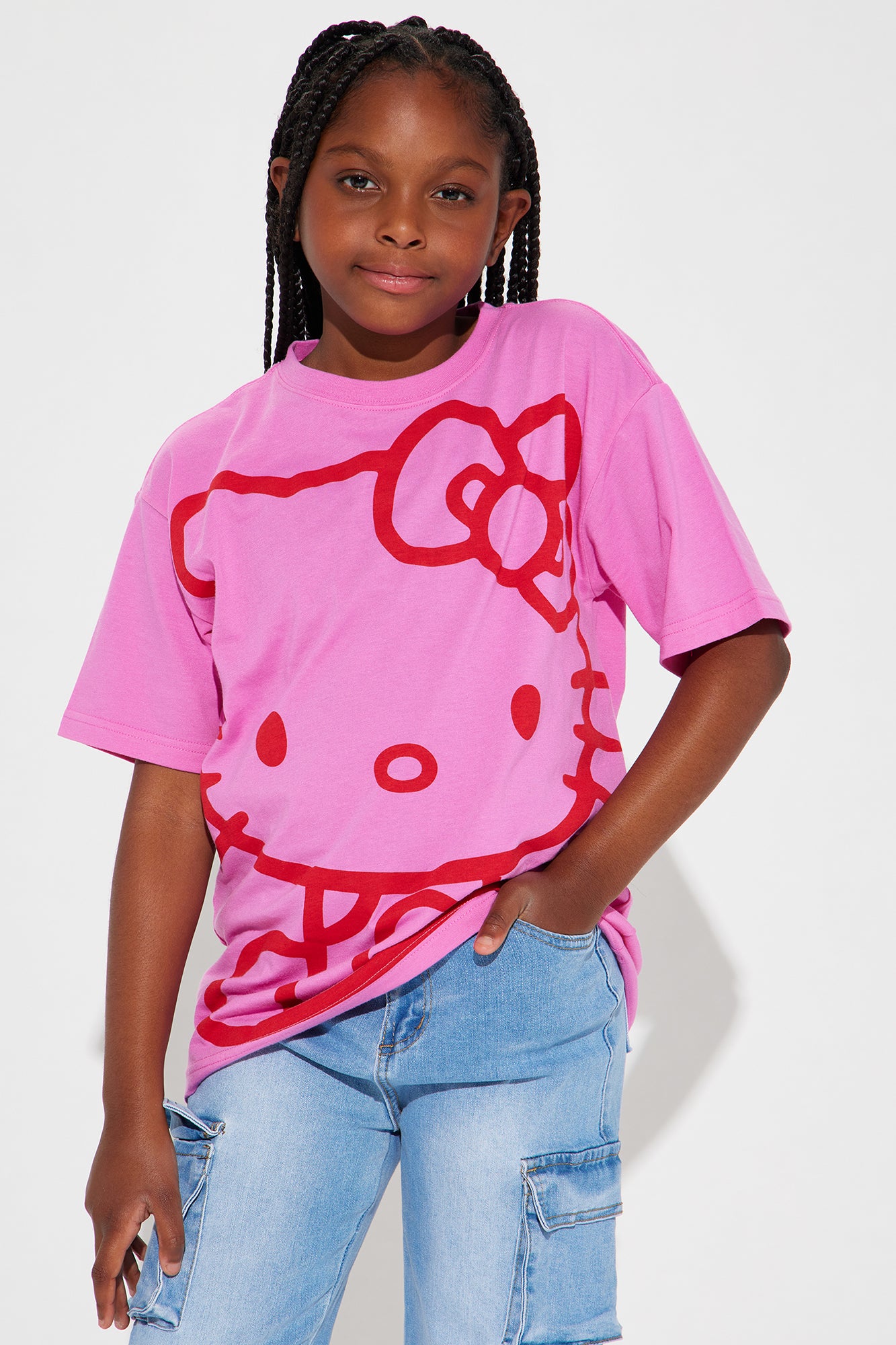 Mini Hello Kitty Sketch Oversized Tee - Pink