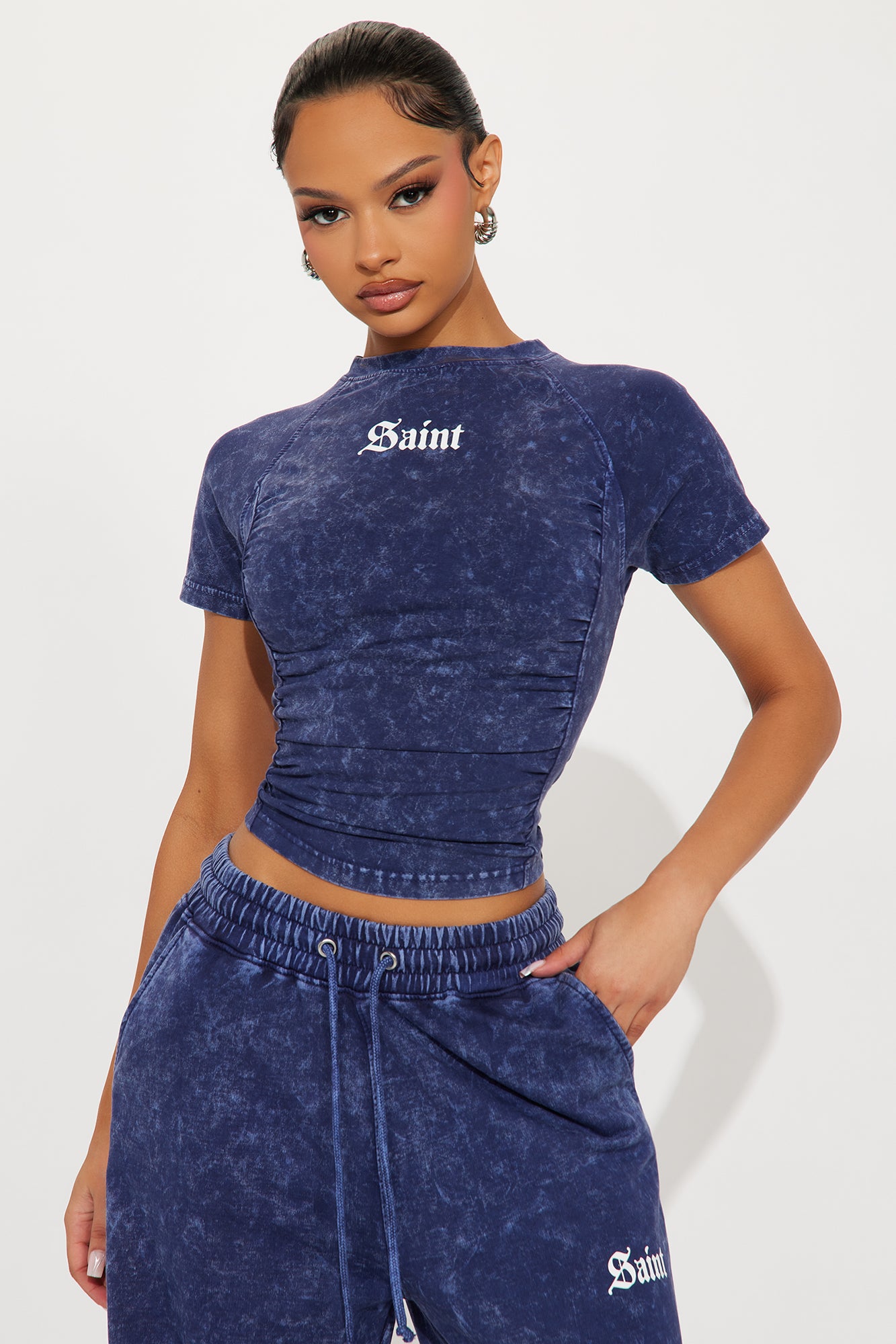 Saint Baby Tee Pant Set - Navy