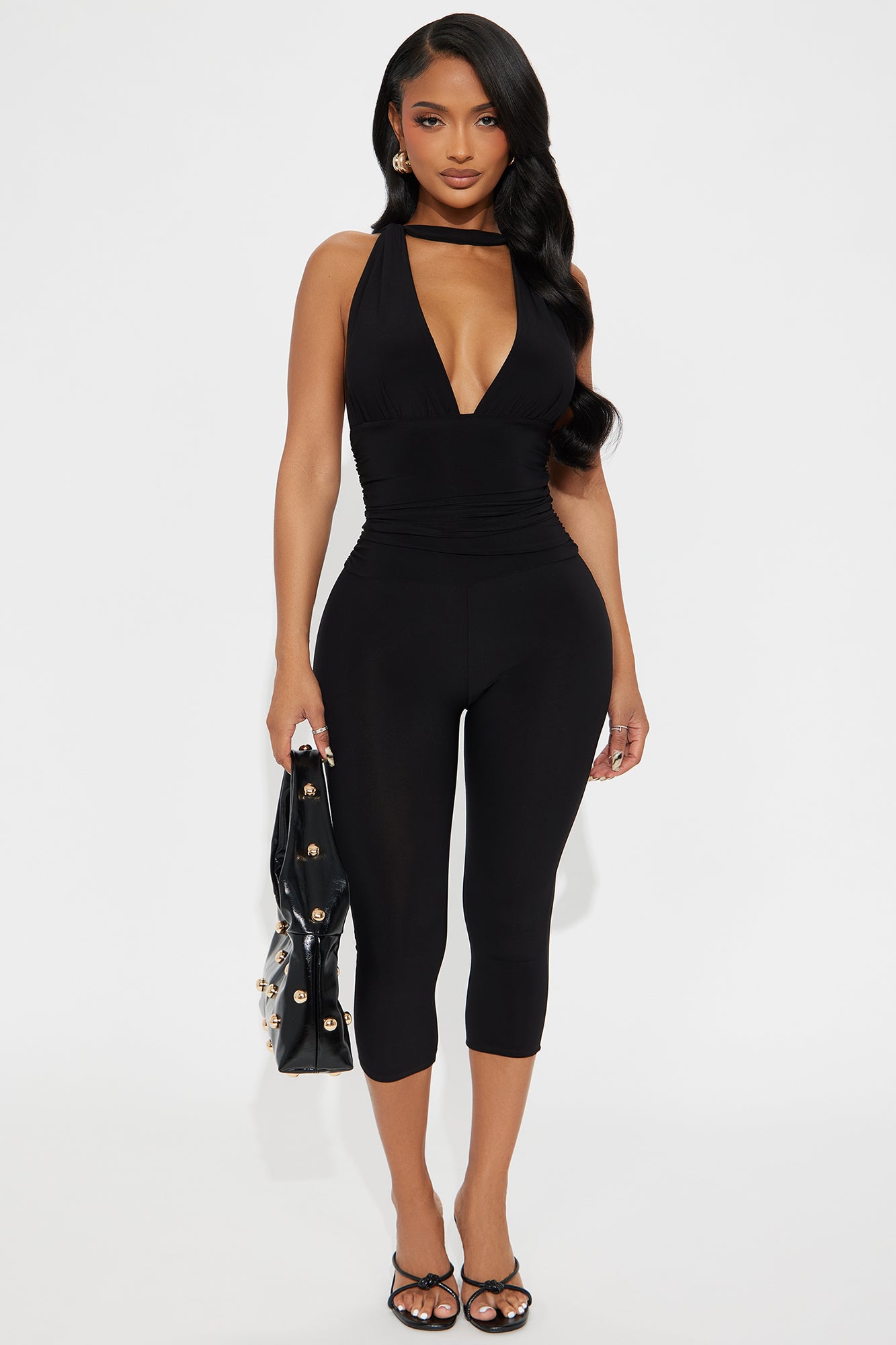 On My Way Capri Jumpsuit - Black
