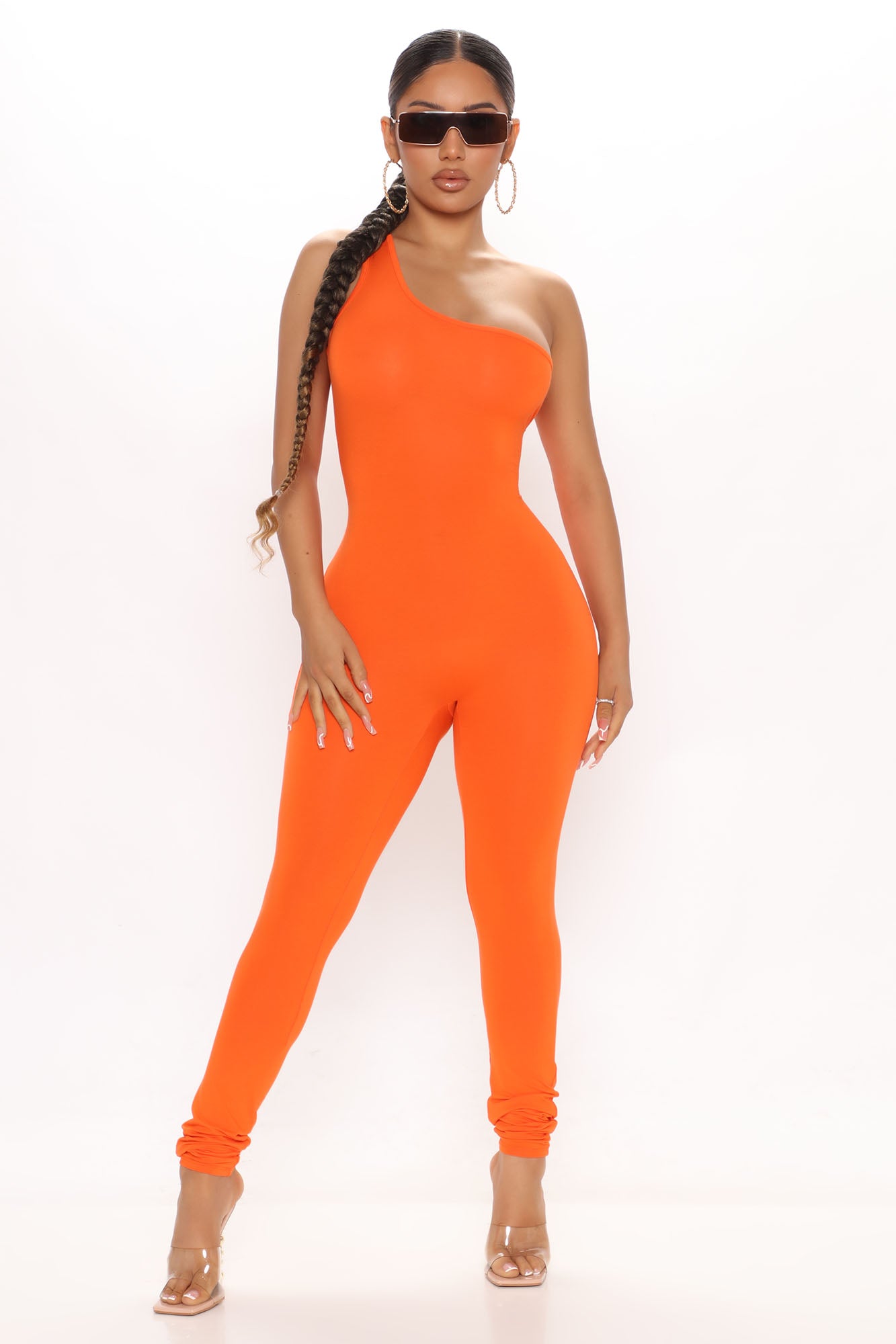 Nova Season One Shoulder Jumpsuit - Orange