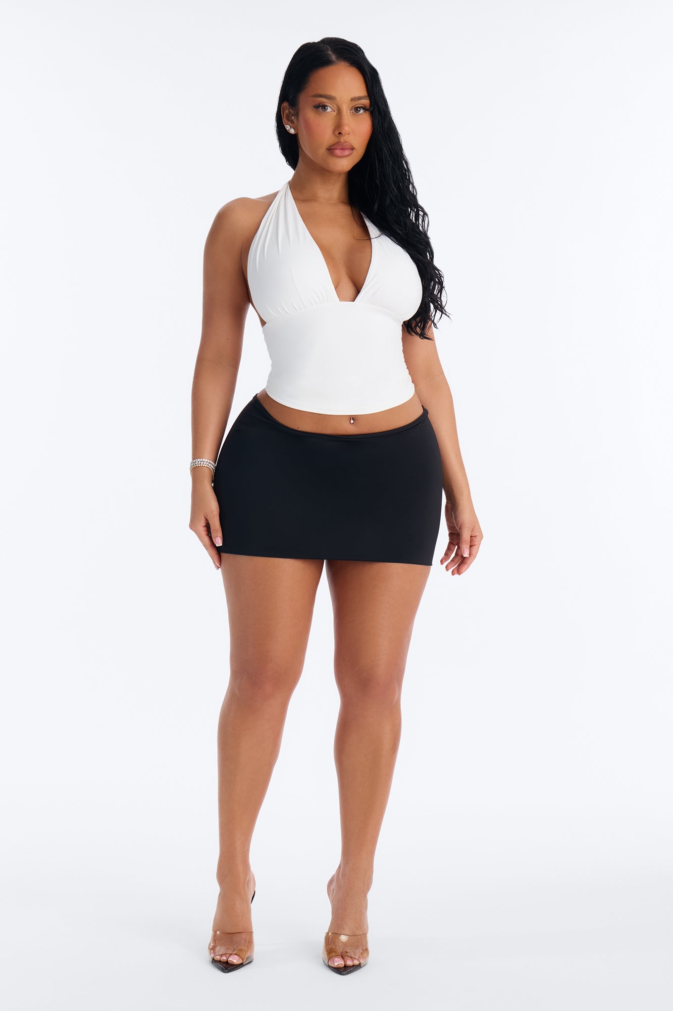 Contour Double Lined Mini Skirt - Black