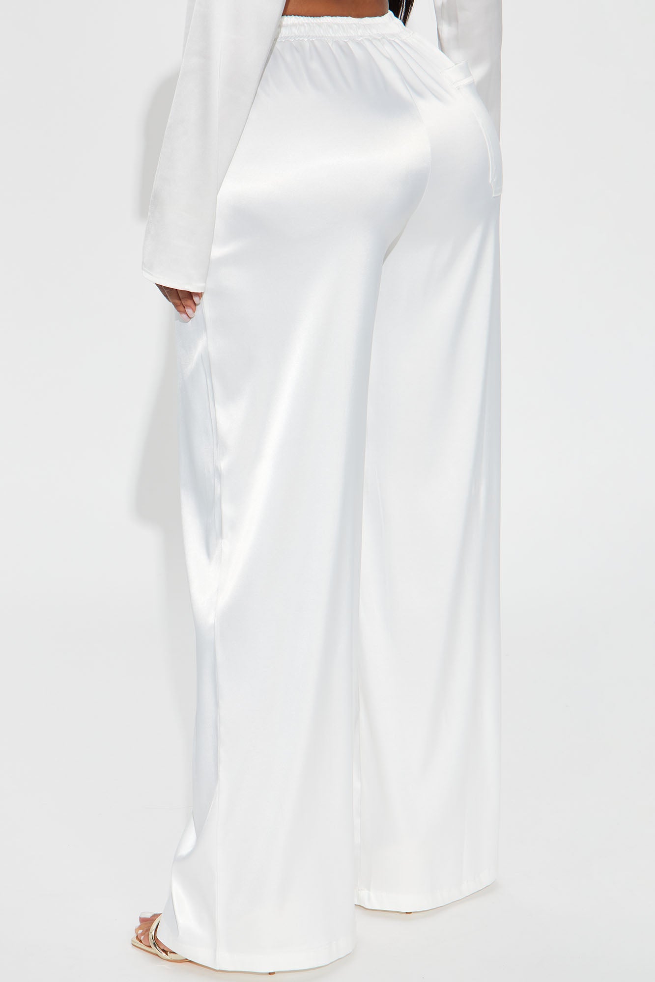 Pleasure Is Mine Satin Wide Leg Pant - Cream
