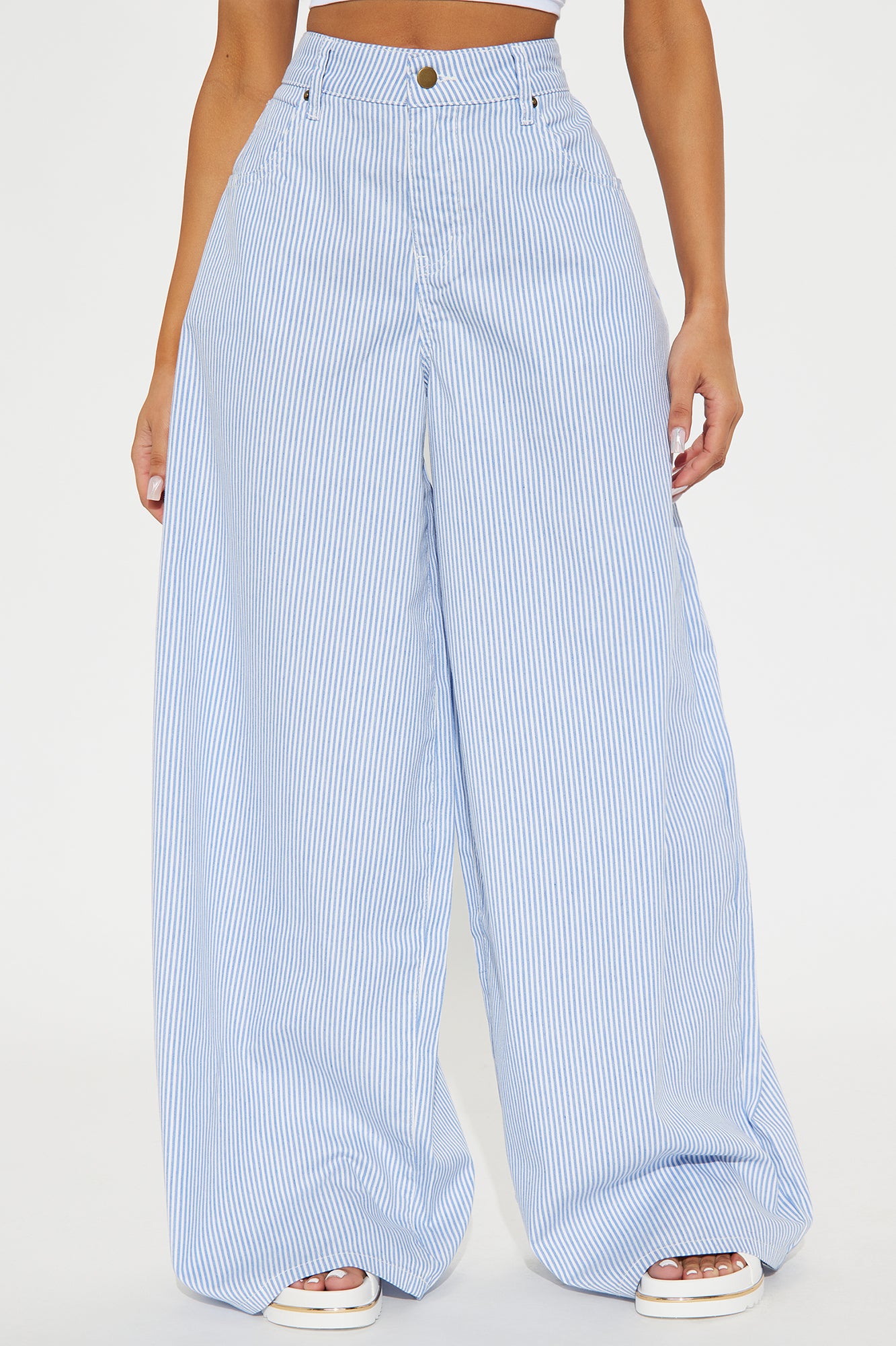 Tammy Striped Wide Leg Pant - Blue/combo