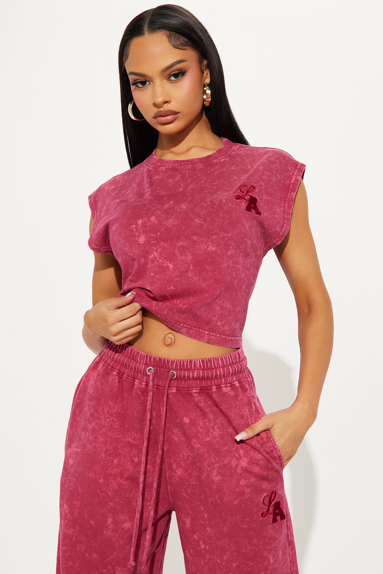 Adelle Lounge Pant Set - Magenta