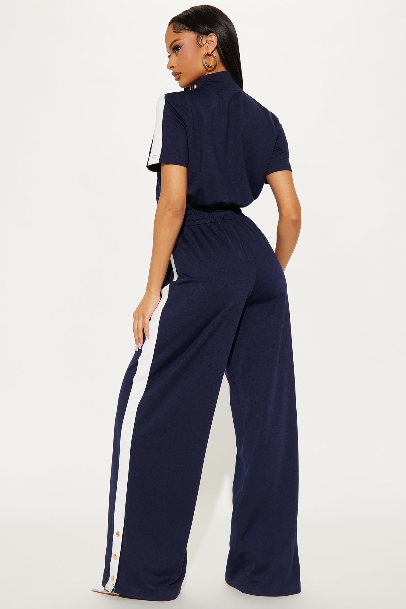 Lianna Short Sleeve Jumpsuit - Navy