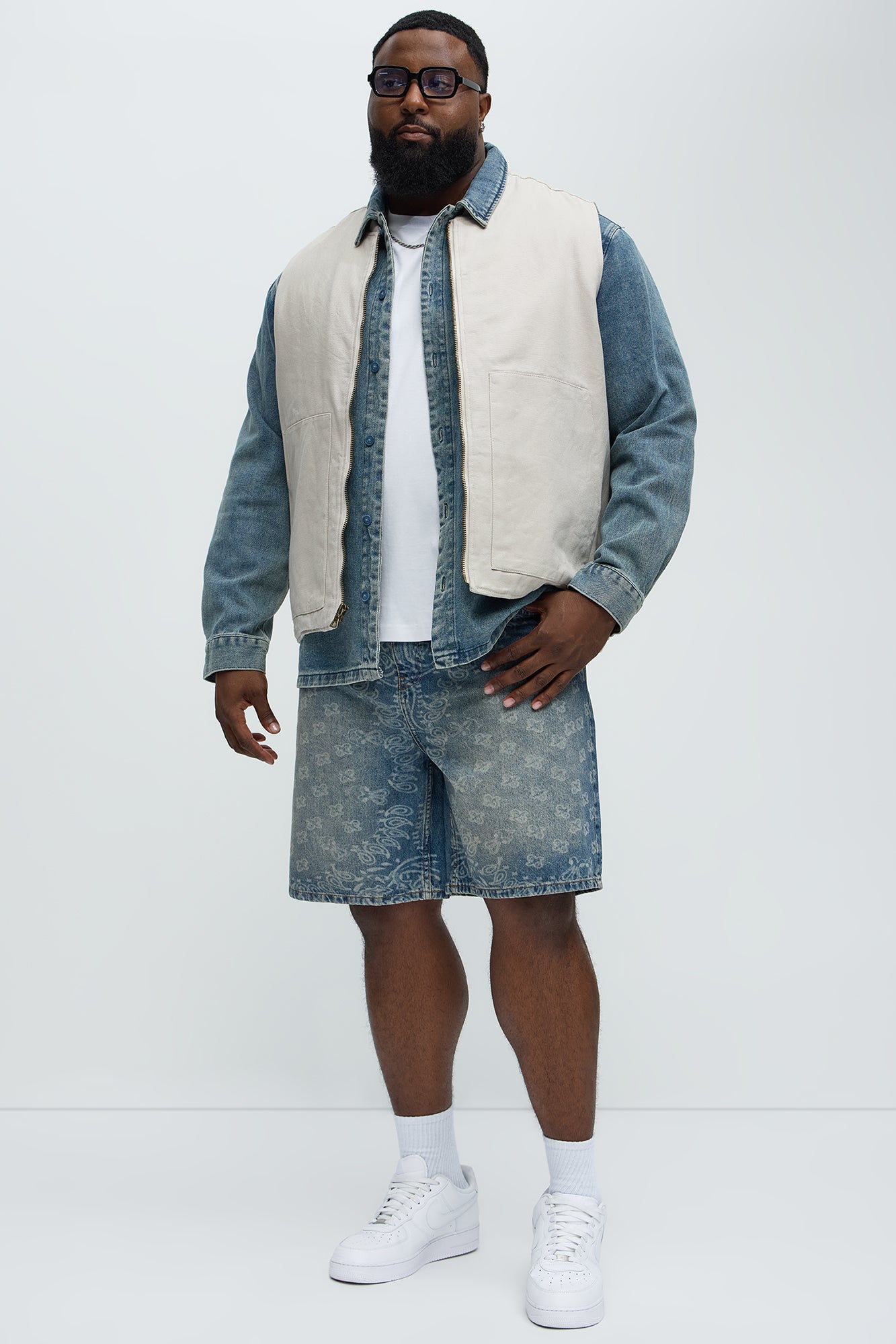 Paisley Last Relaxed Denim Shorts - Medium Blue Wash