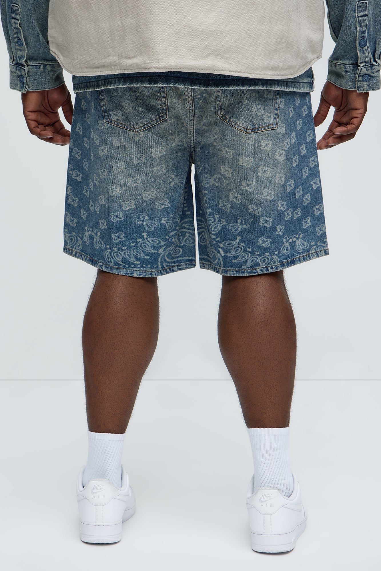 Paisley Last Relaxed Denim Shorts - Medium Blue Wash