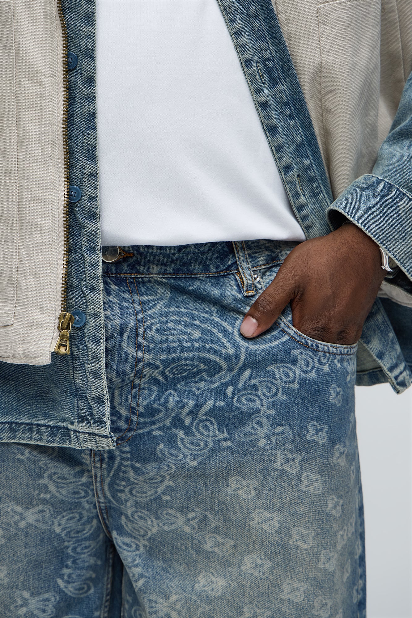 Paisley Last Relaxed Denim Shorts - Medium Blue Wash