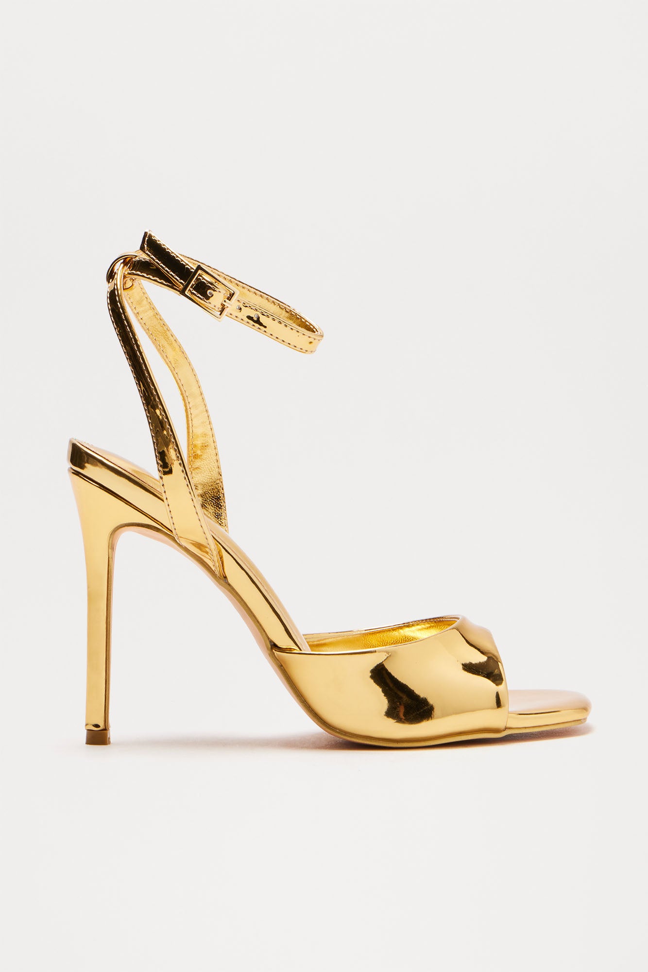 Romy Faux Patent Stiletto Heels - Gold