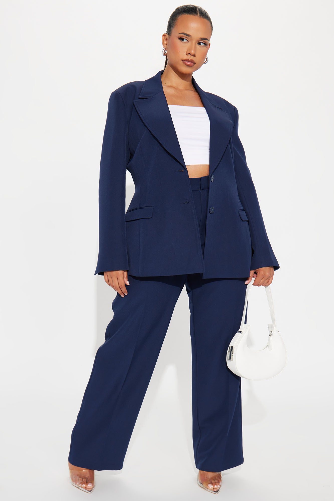 Kendall High Rise Trouser Pant - Navy