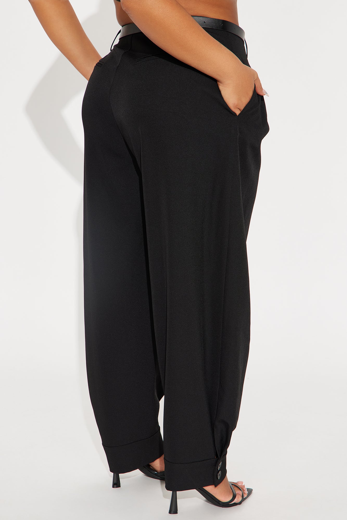 Helena Belted Trouser Pant - Black
