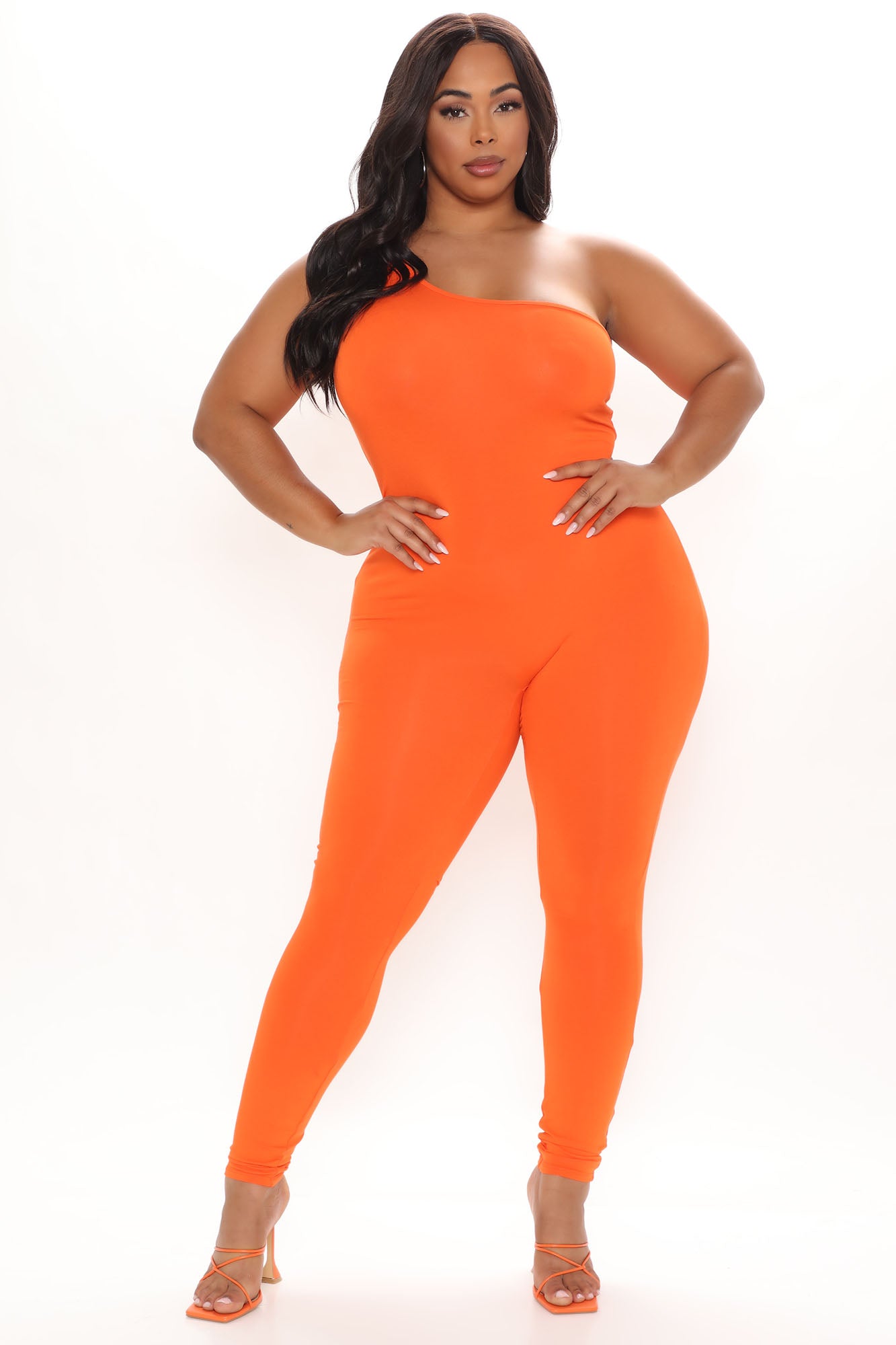 Nova Season One Shoulder Jumpsuit - Orange