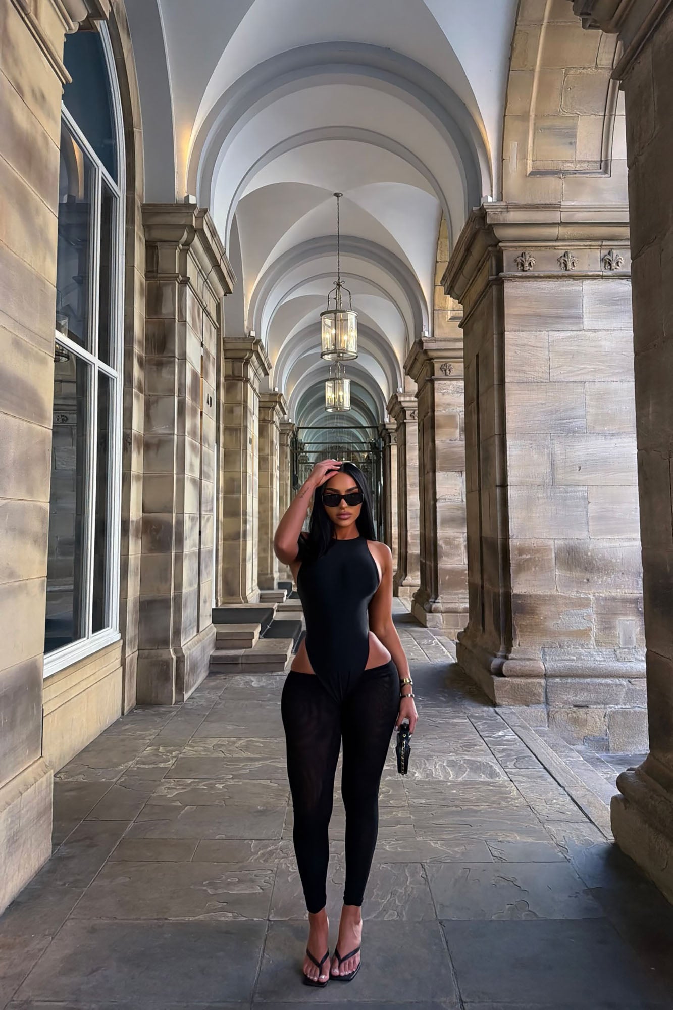 Amryn Double Lined Pant Set - Black