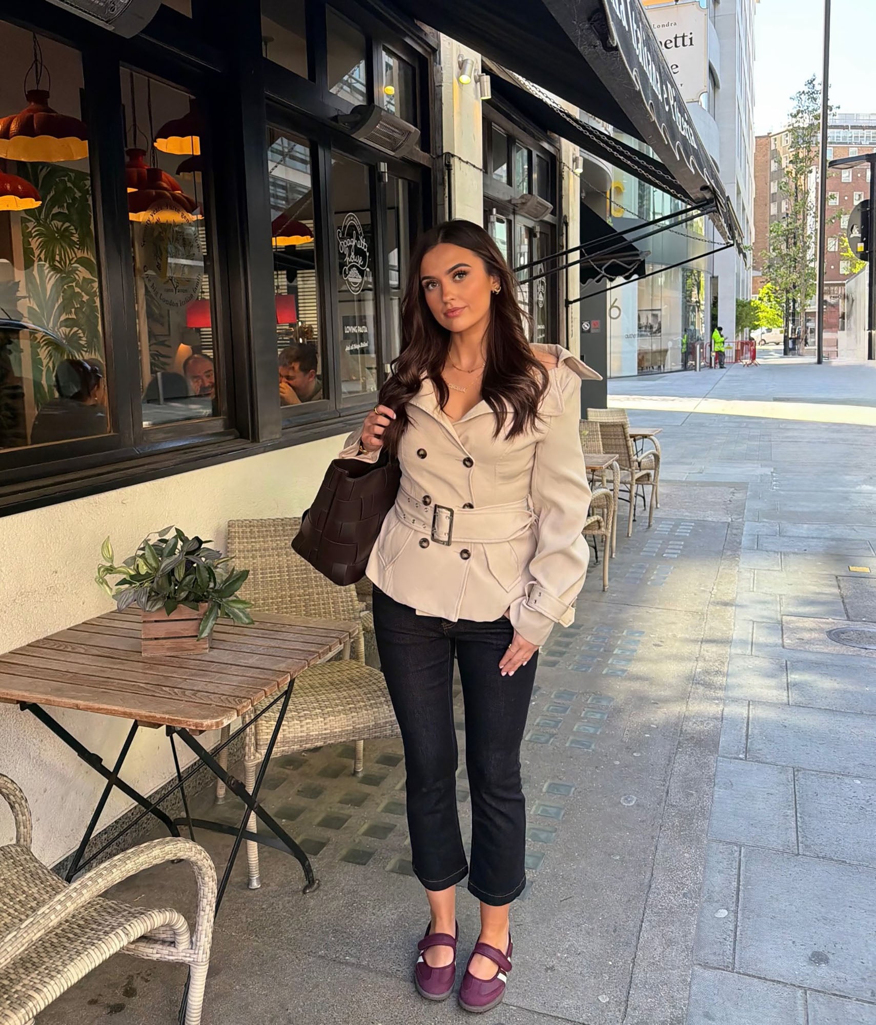 Georgina Off Shoulder Trench Coat - Khaki